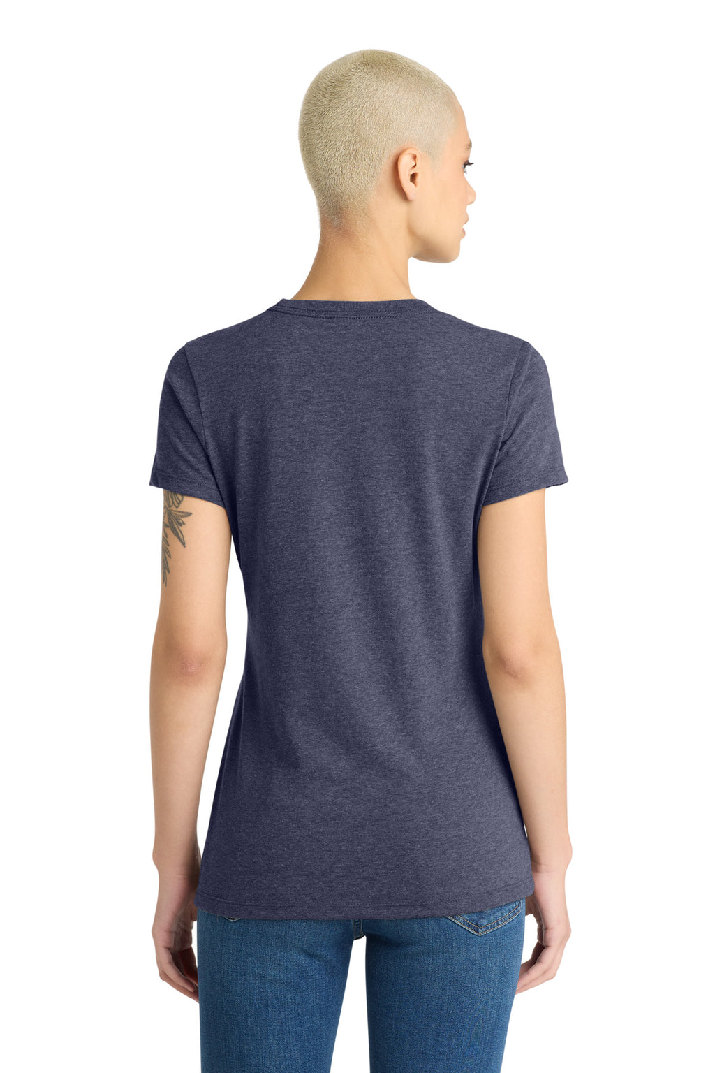 District Women's Very Important Tee . DT6002 - Heathered Navy - back