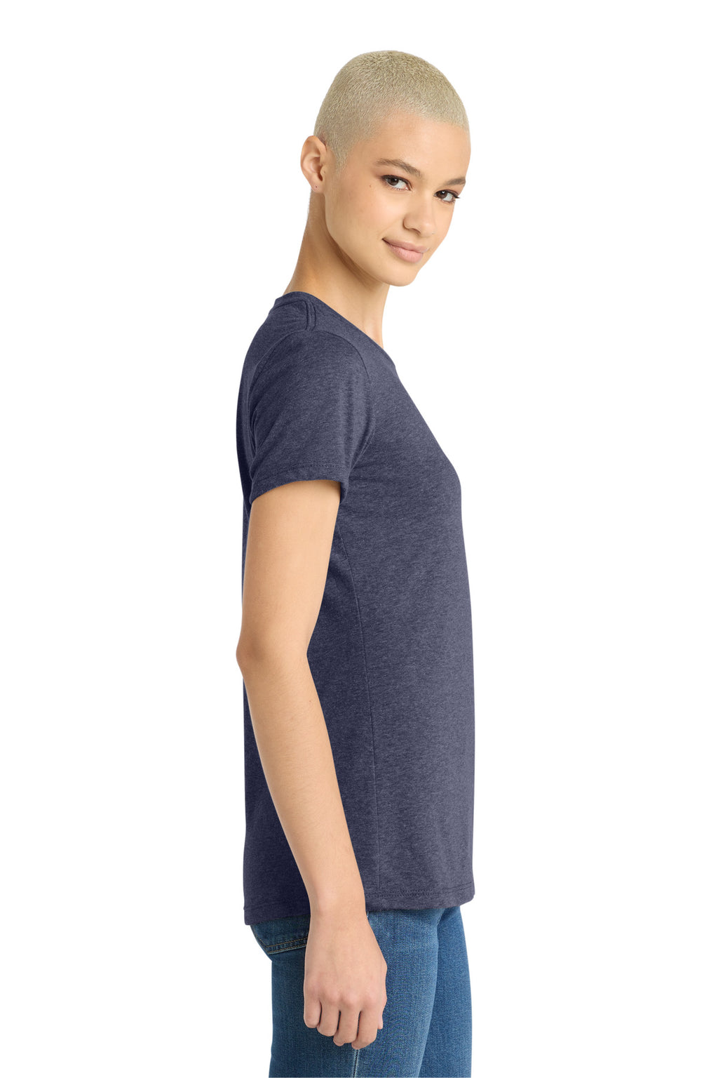 District Women's Very Important Tee . DT6002 - Heathered Navy - side