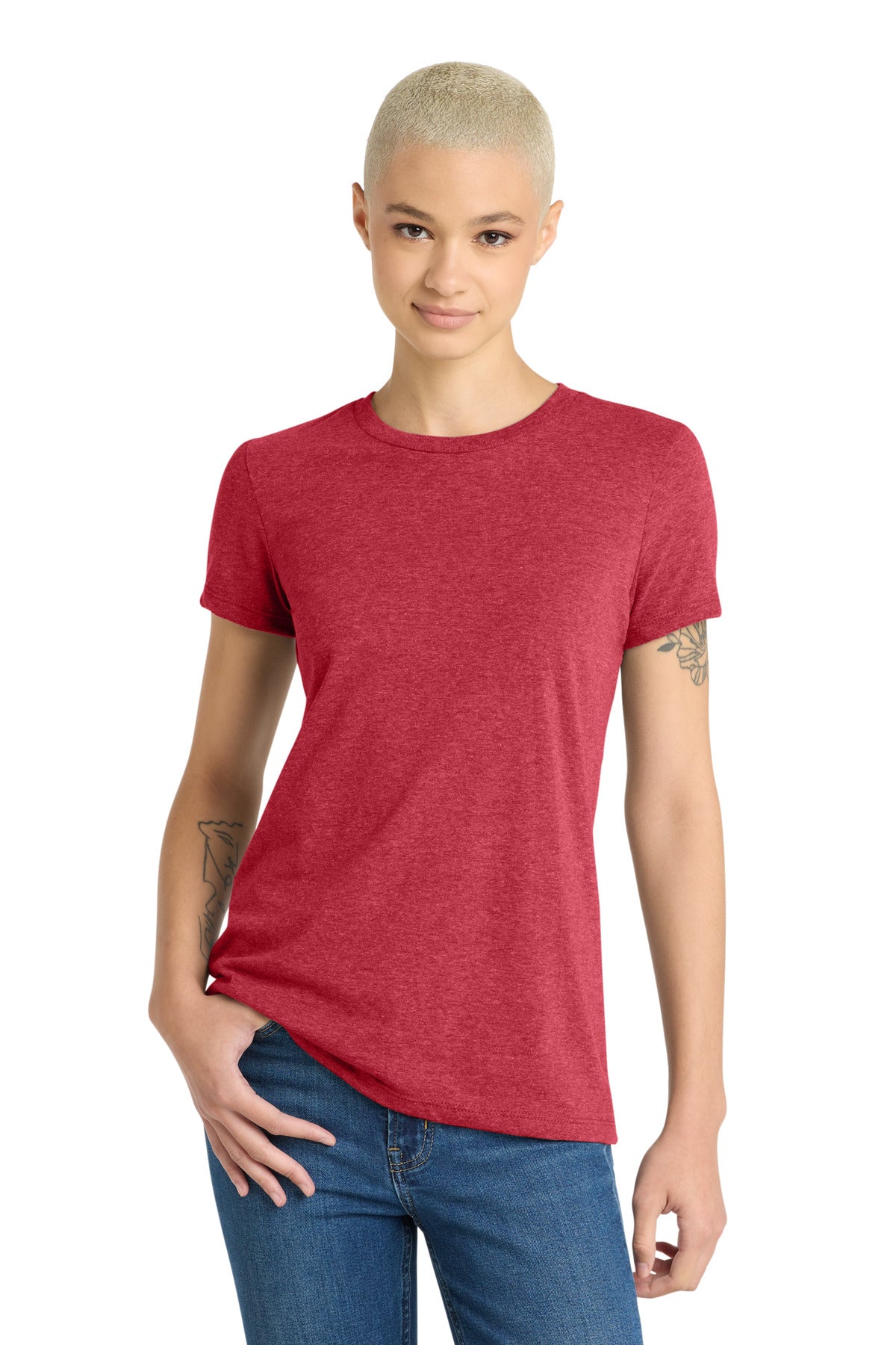 District Women's Very Important Tee . DT6002 - Heathered Red - front
