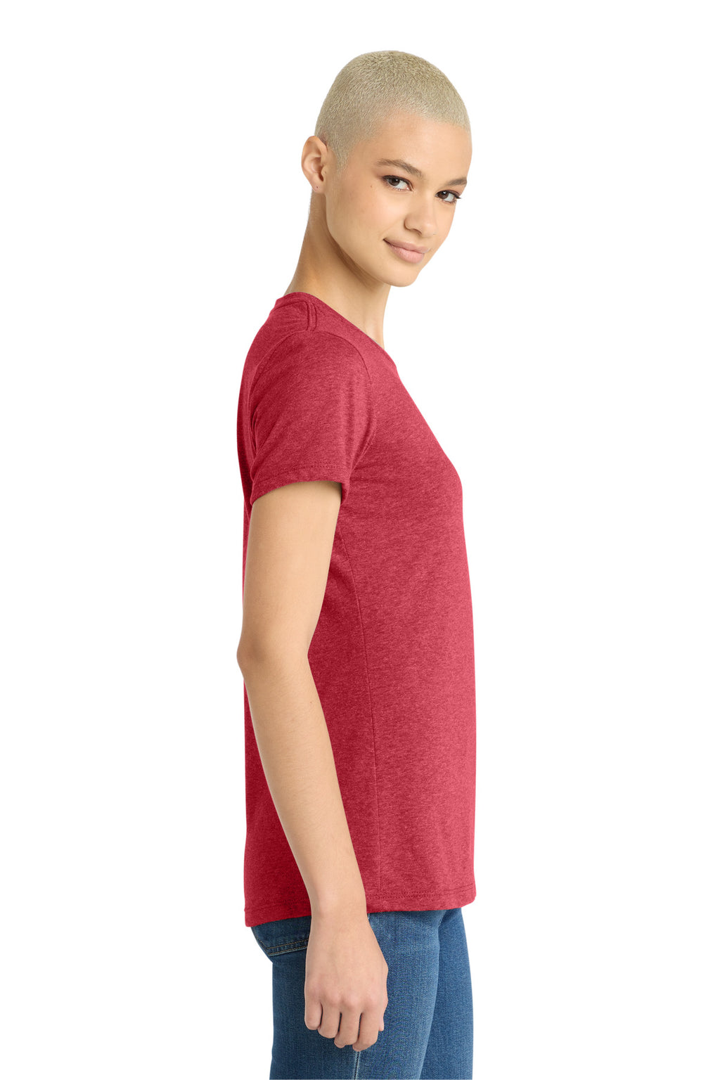 District Women's Very Important Tee . DT6002 - Heathered Red - side