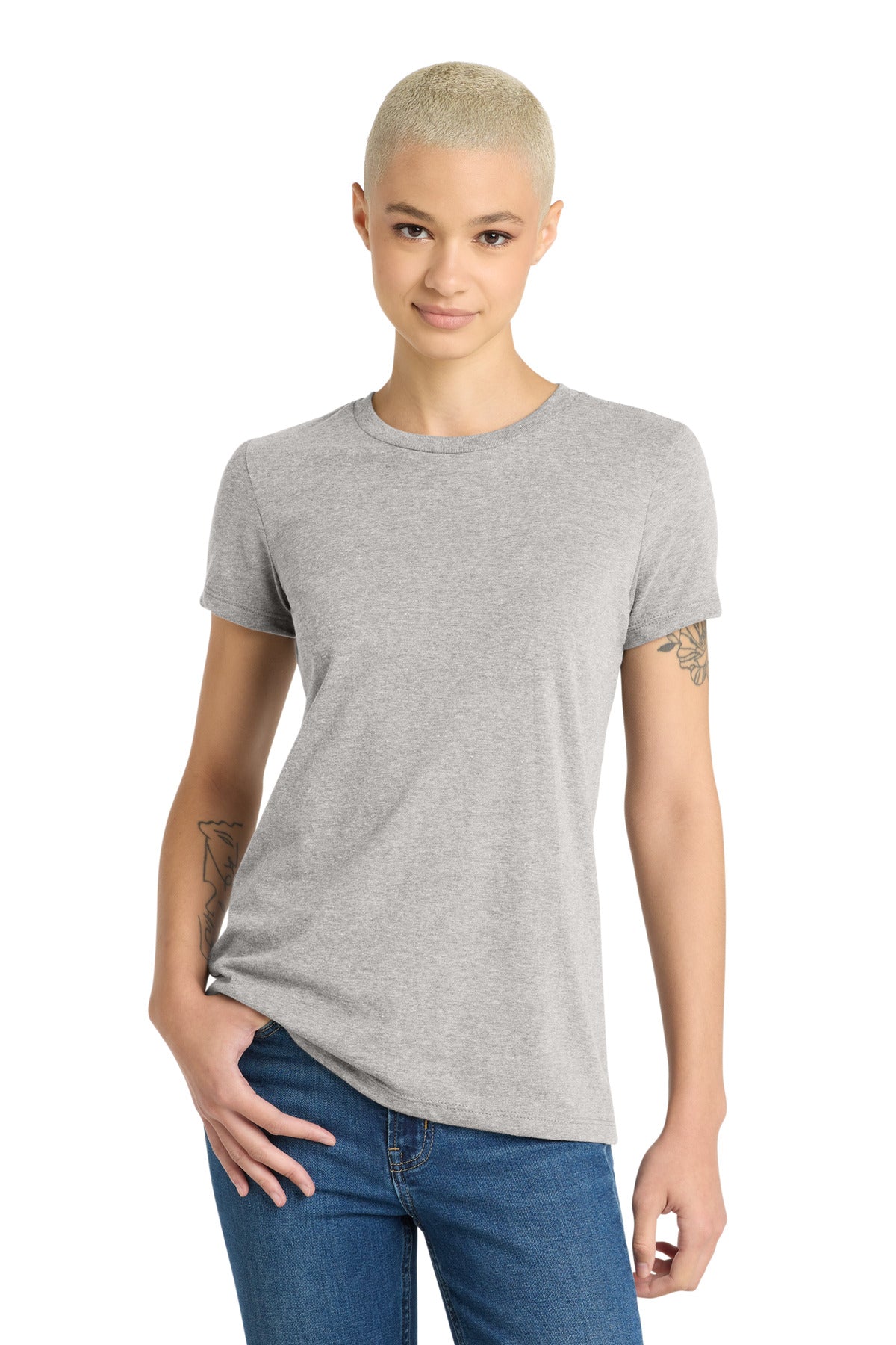 District Women's Very Important Tee . DT6002 - Light Heather Grey - front