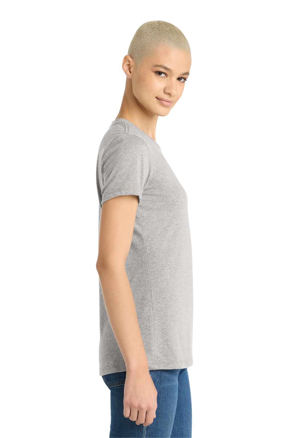 District Women's Very Important Tee . DT6002 - Light Heather Grey - side