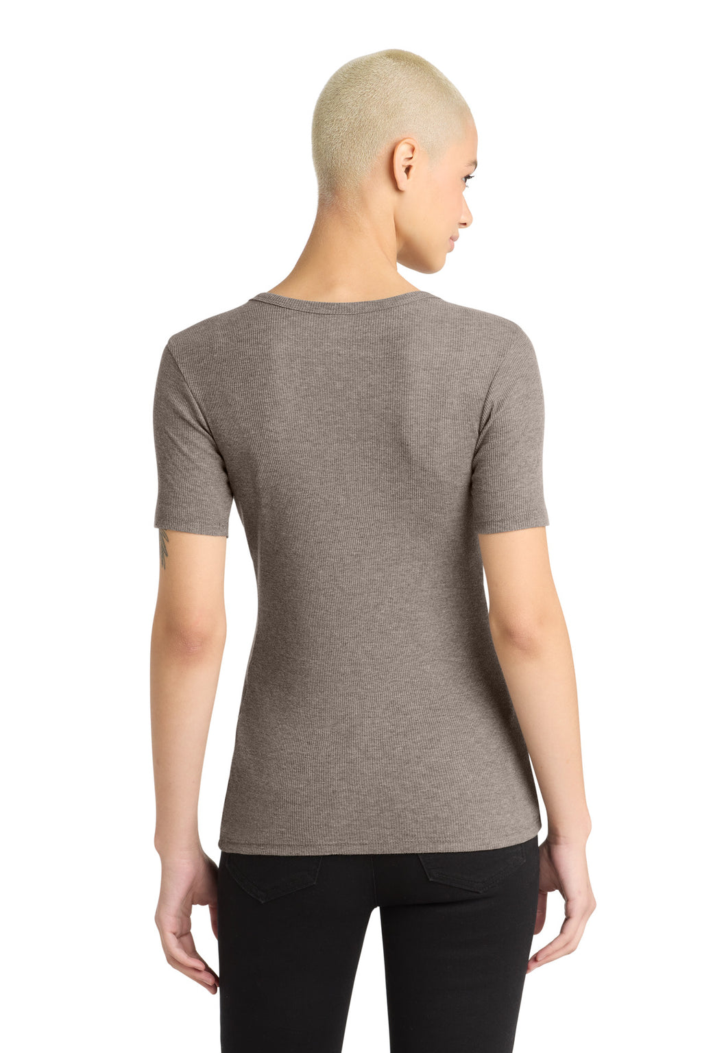 District Women's V.I.T. Rib Scoop Neck Tee DT6020 - Grey Frost - back