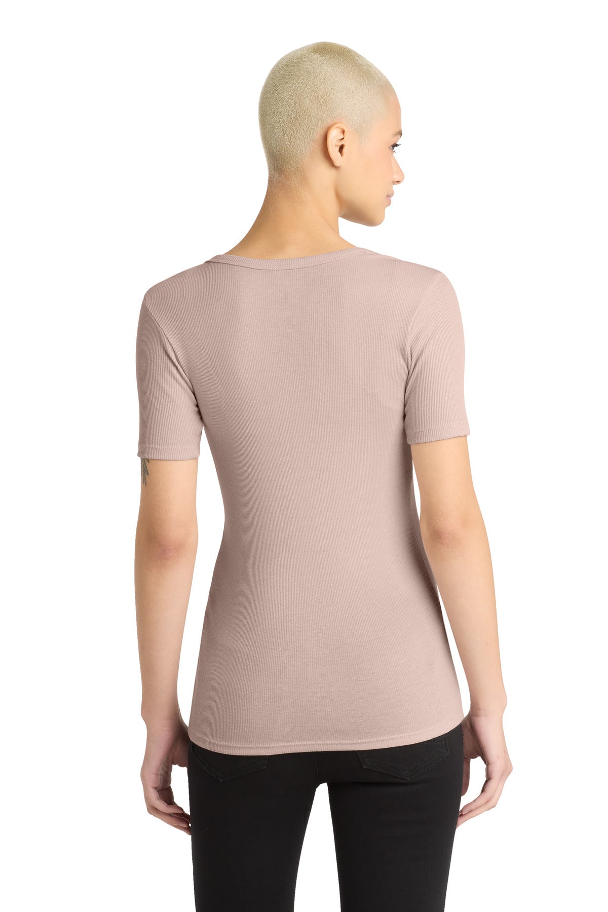 District Women's V.I.T. Rib Scoop Neck Tee DT6020 - Smokey Iris - back