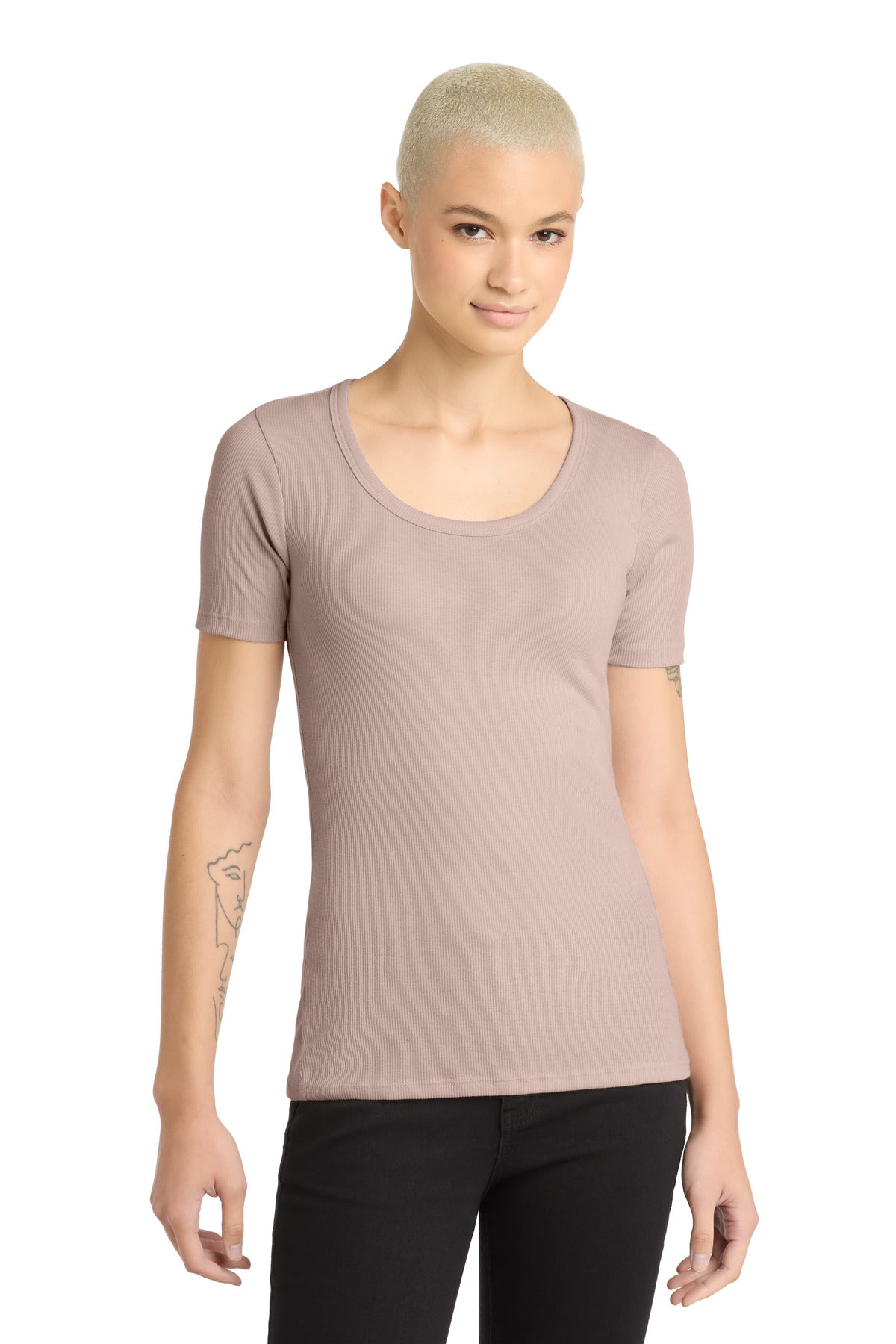 District Women's V.I.T. Rib Scoop Neck Tee DT6020 - Smokey Iris - front