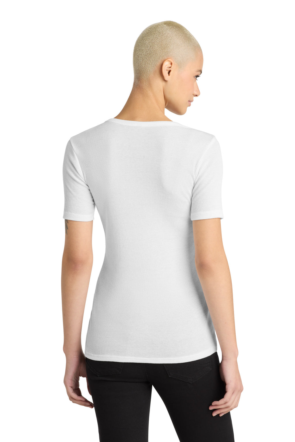District Women's V.I.T. Rib Scoop Neck Tee DT6020 - White - back