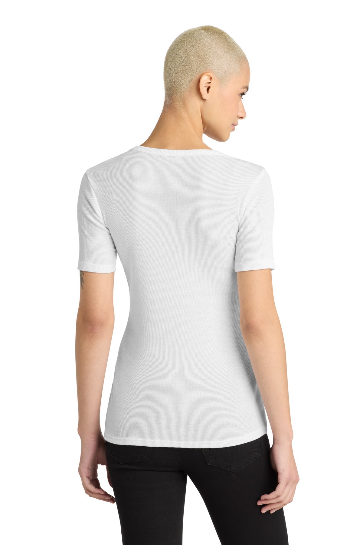 District Women's V.I.T. Rib Scoop Neck Tee DT6020 - White - back