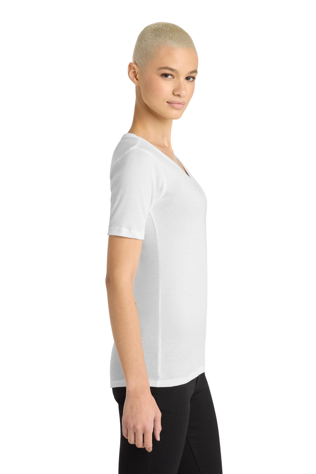District Women's V.I.T. Rib Scoop Neck Tee DT6020 - White - side