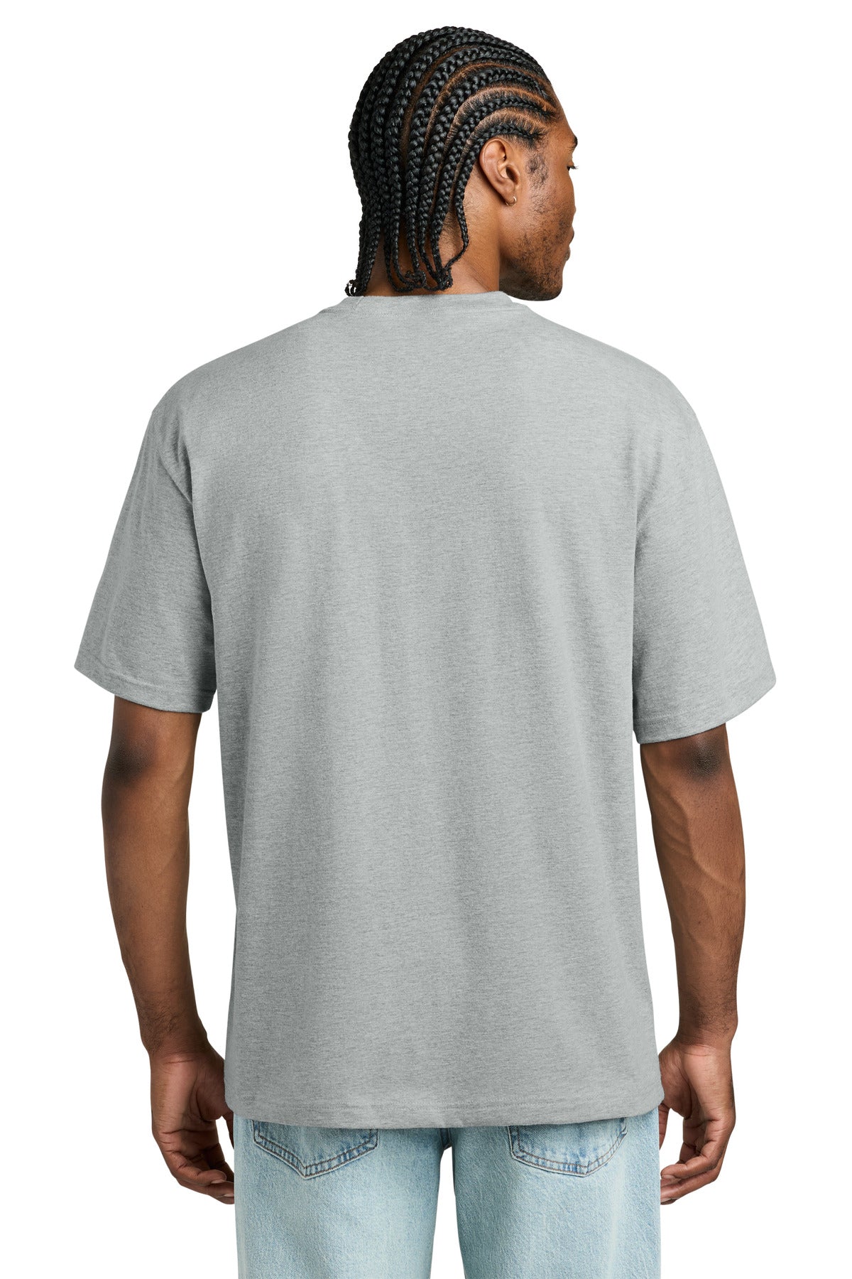 District Heavyweight Very Important Tee DT6065 - Light Heather Grey - back