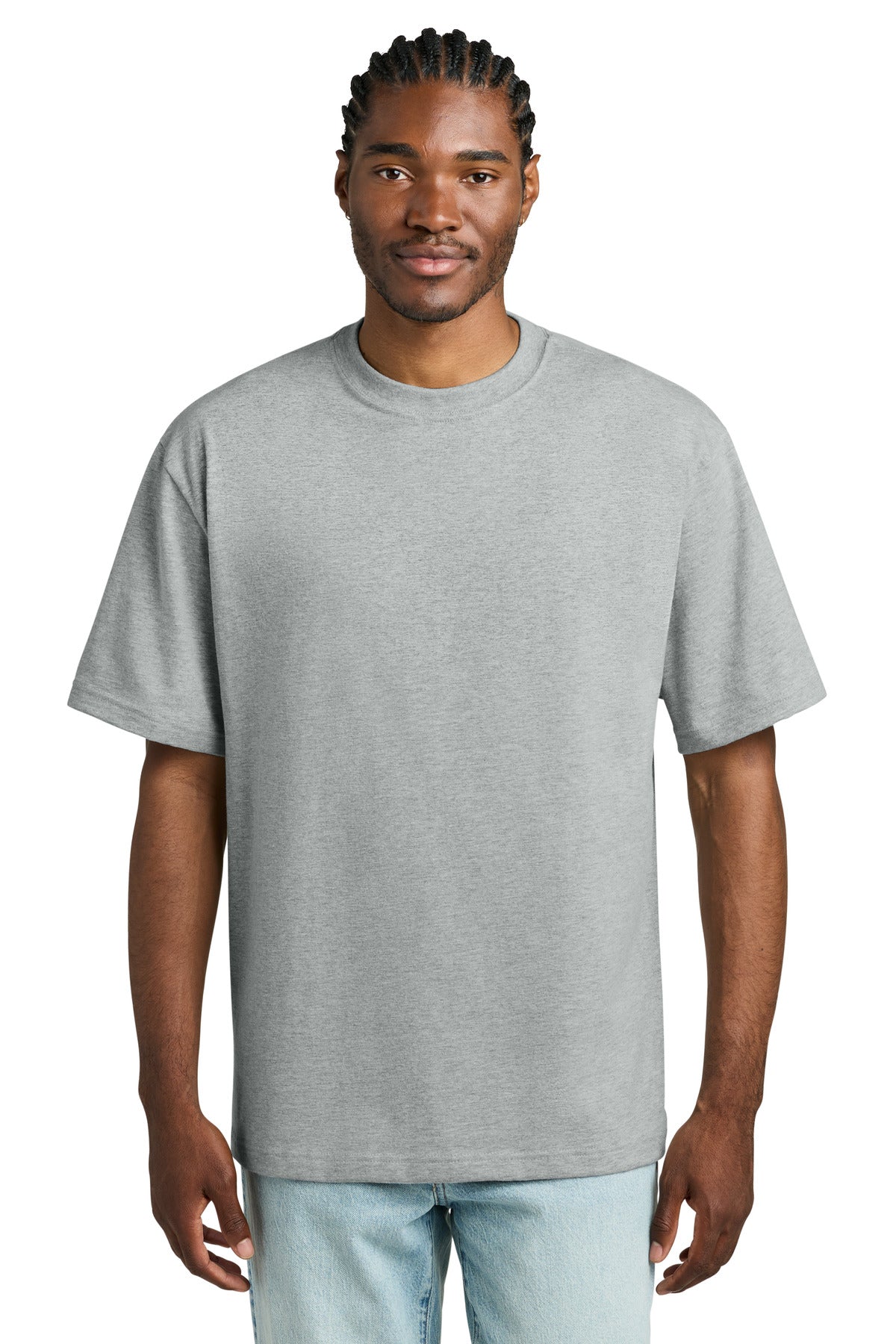 District Heavyweight Very Important Tee DT6065 - Light Heather Grey - front