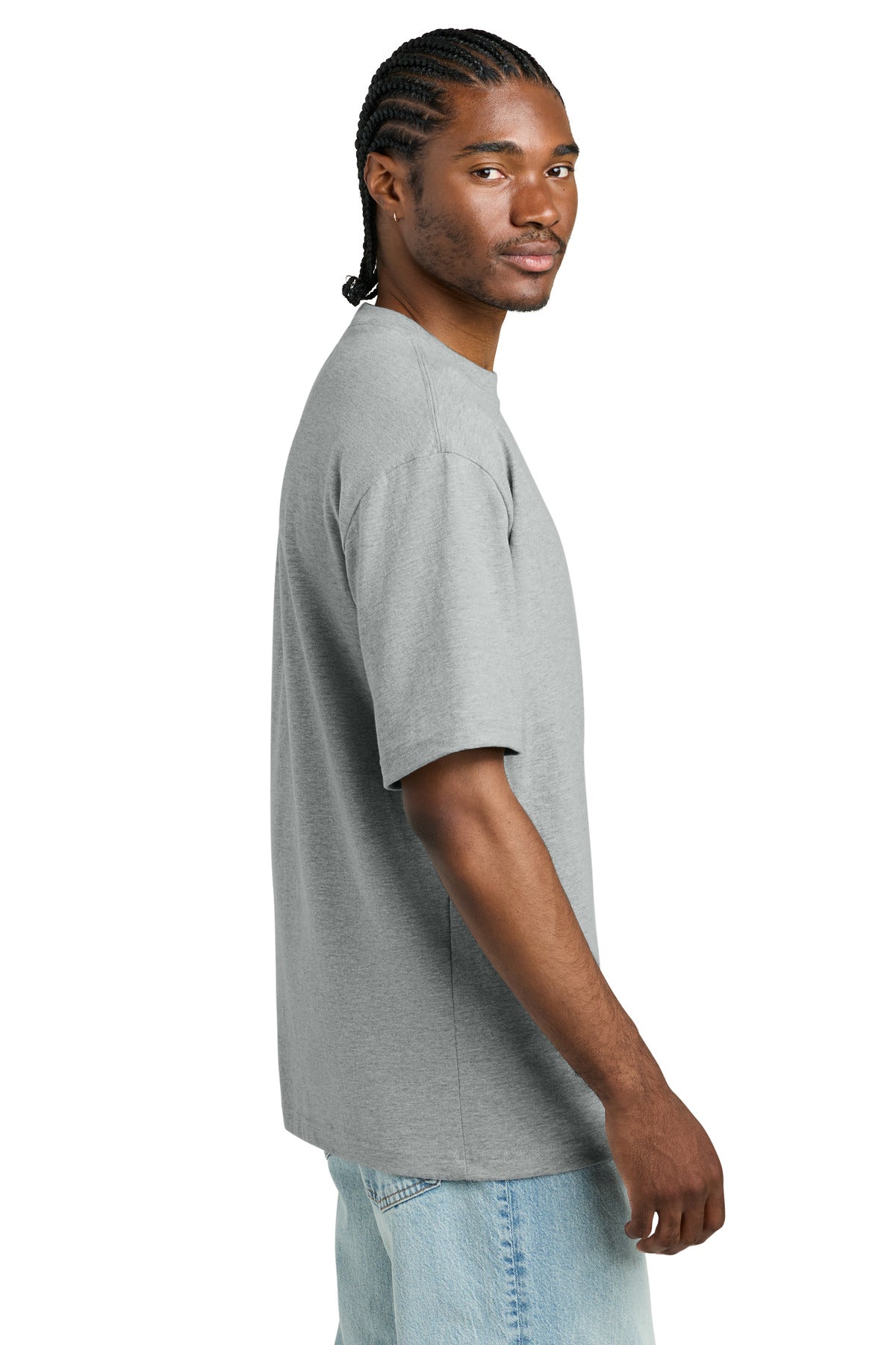 District Heavyweight Very Important Tee DT6065 - Light Heather Grey - side