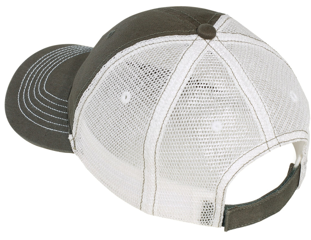 District Mesh Back Cap. DT607 - Army/ White - back