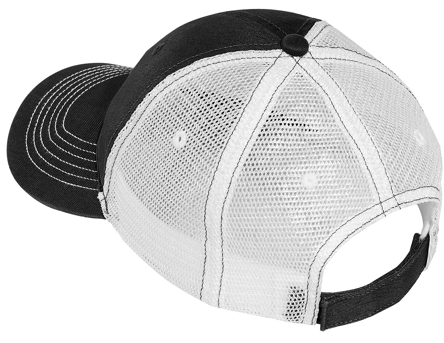 District Mesh Back Cap. DT607 - Black/ White - back