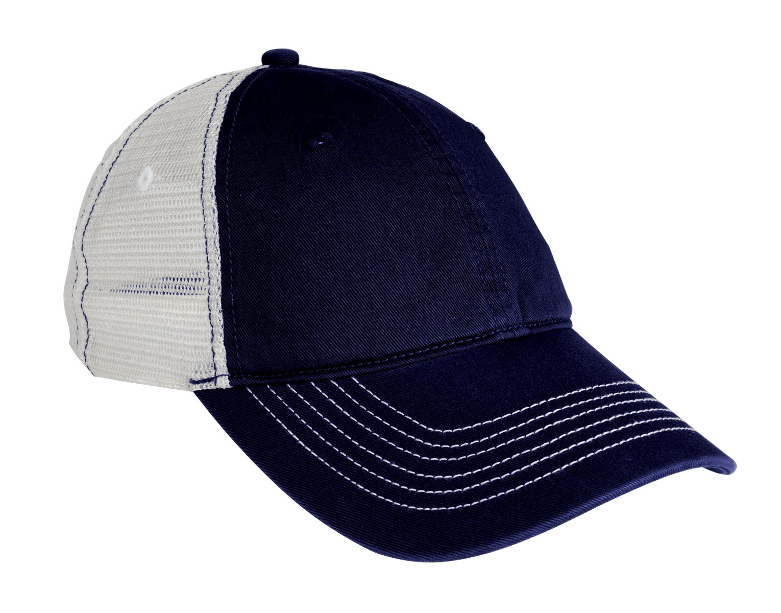 District Mesh Back Cap. DT607 - New Navy/ White - front