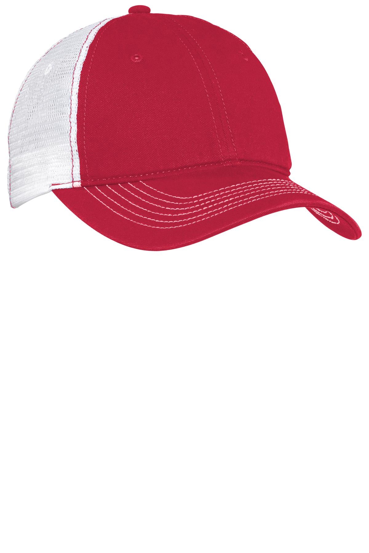 District Mesh Back Cap. DT607 - Red/ White - front