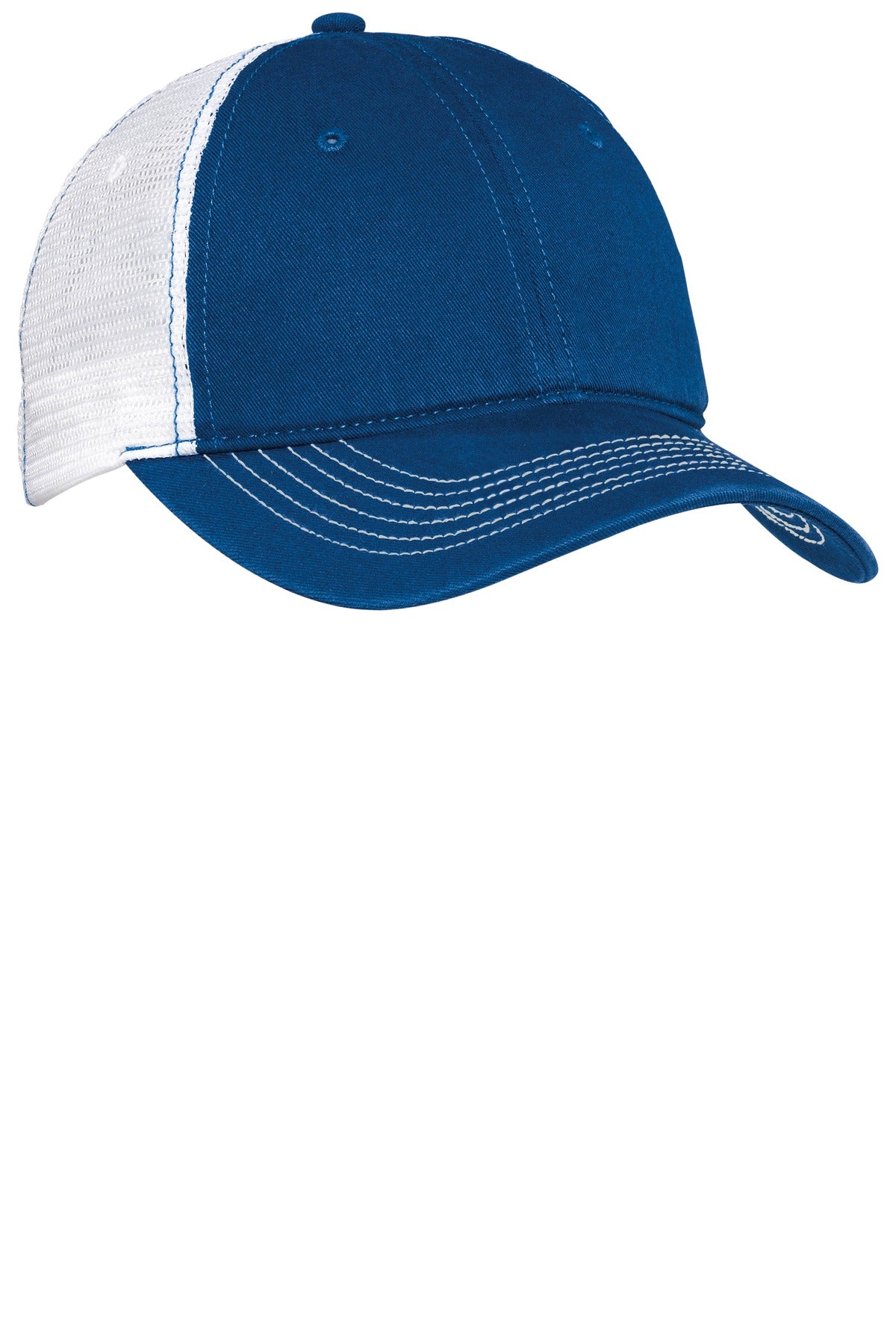 District Mesh Back Cap. DT607 - Royal/ White - front