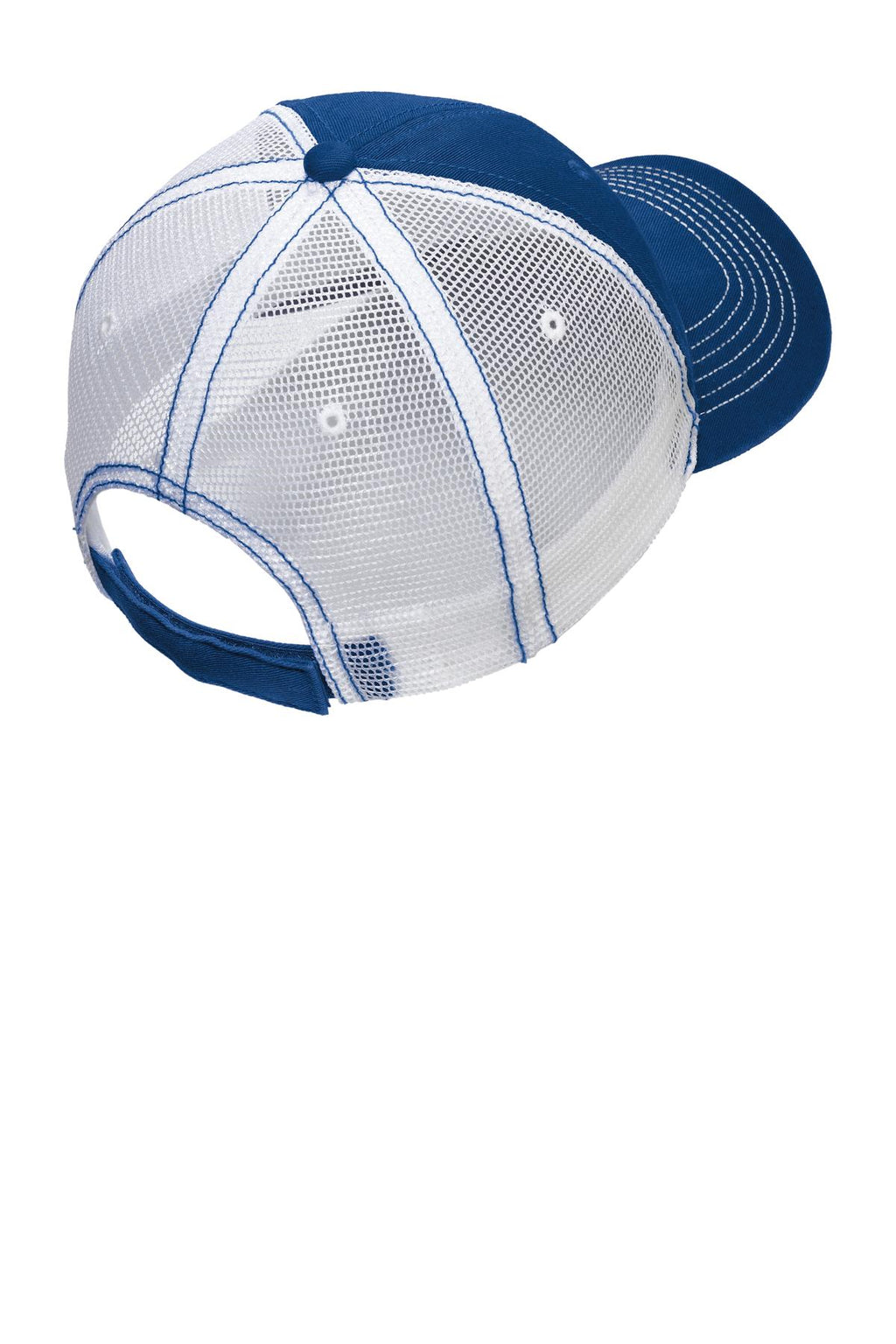 District Mesh Back Cap. DT607 - Royal/ White - back