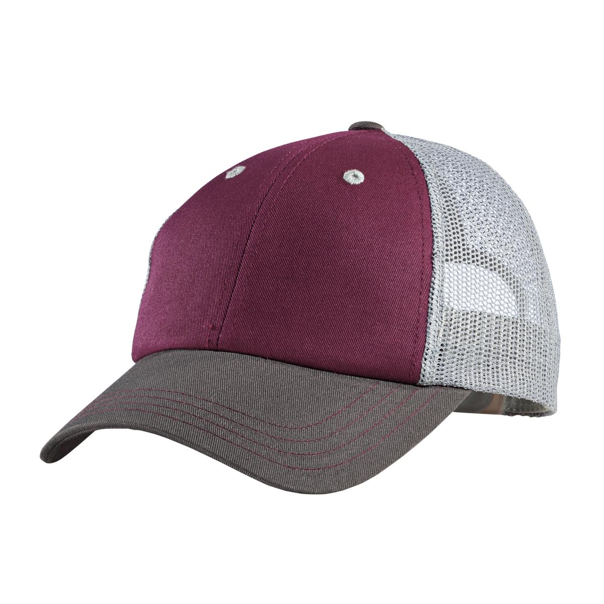 District Tri-Tone Mesh Back Cap DT616 - Maroon/ Charcoal/ Grey - front