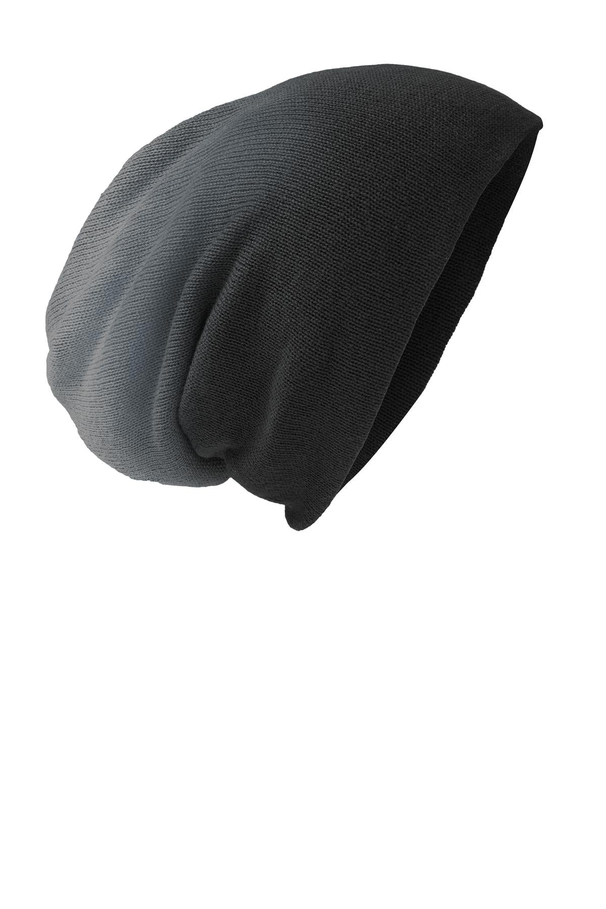 District Slouch Beanie DT618 - Black Dip Dye - front