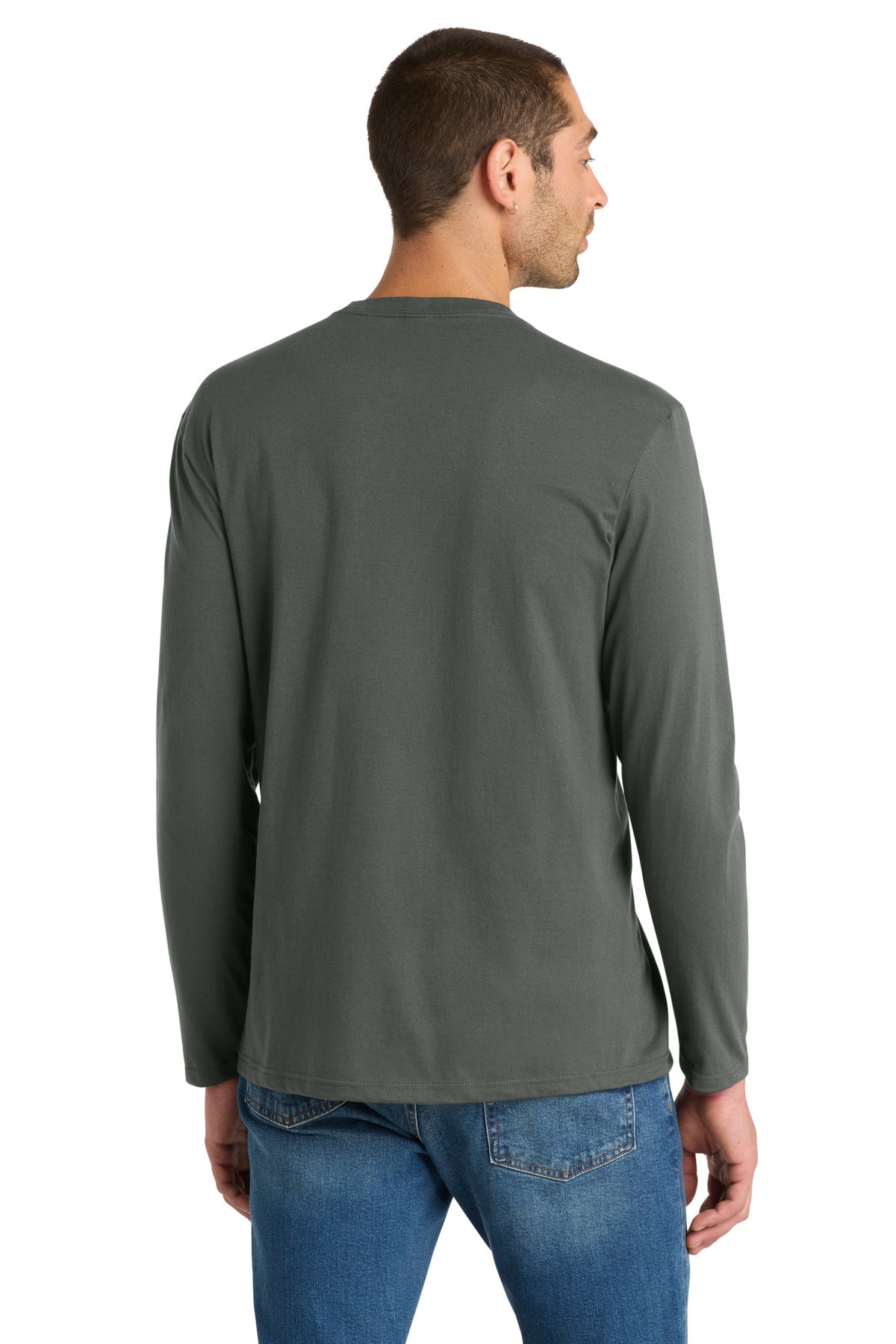 District Very Important Tee Long Sleeve. DT6200 - Deepest Grey - back