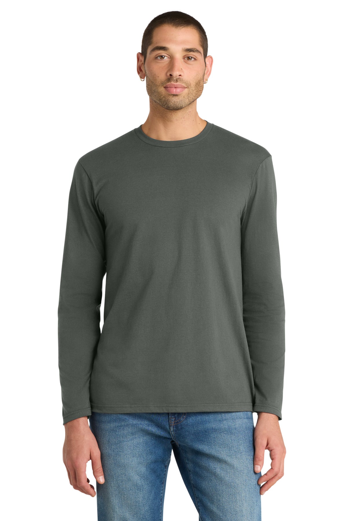 District Very Important Tee Long Sleeve. DT6200 - Deepest Grey - front