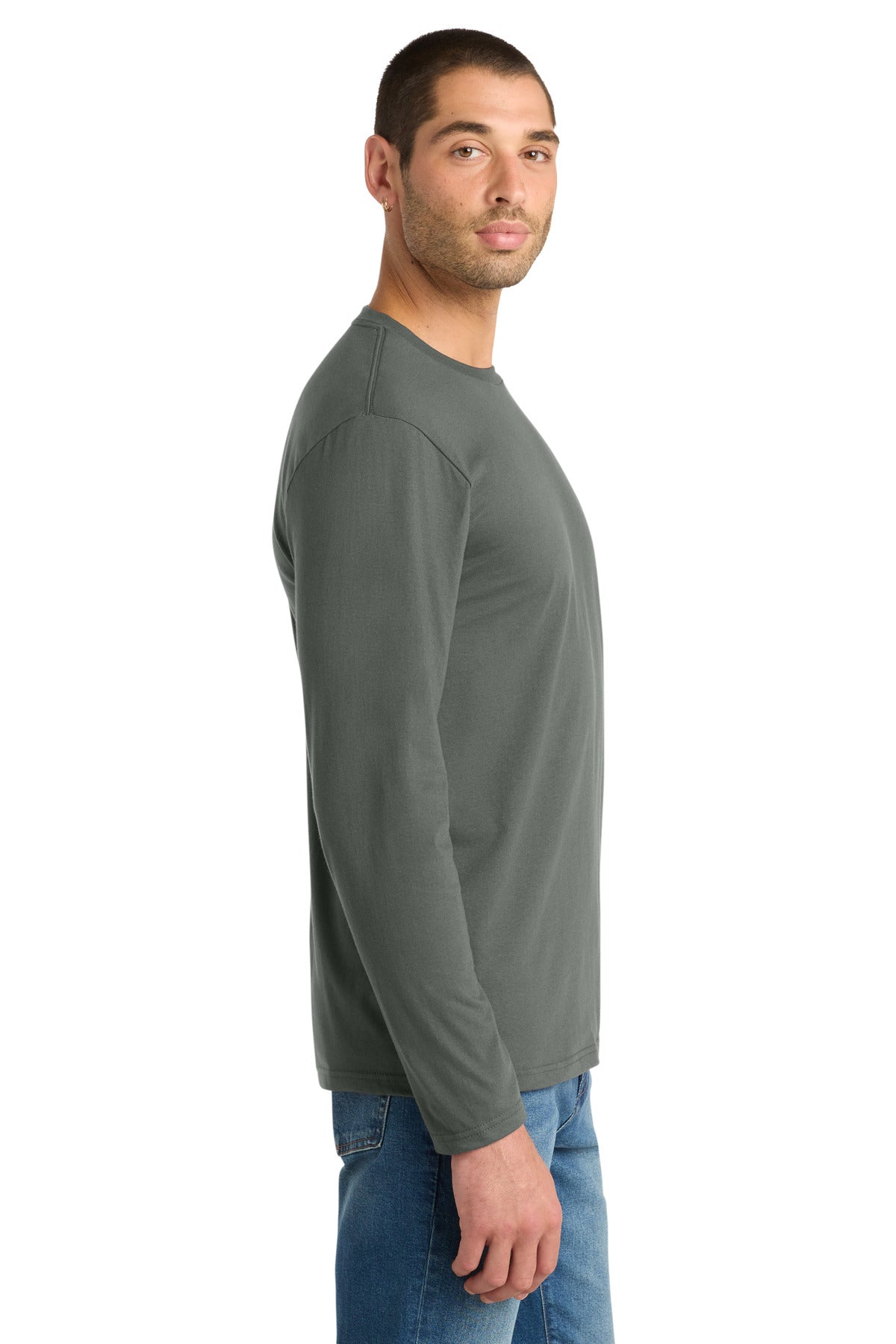 District Very Important Tee Long Sleeve. DT6200 - Deepest Grey - side