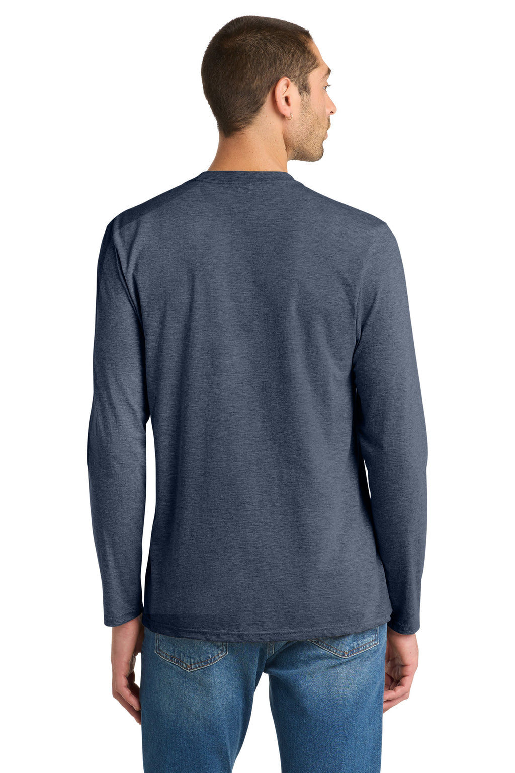 District Very Important Tee Long Sleeve. DT6200 - Heathered Navy - back