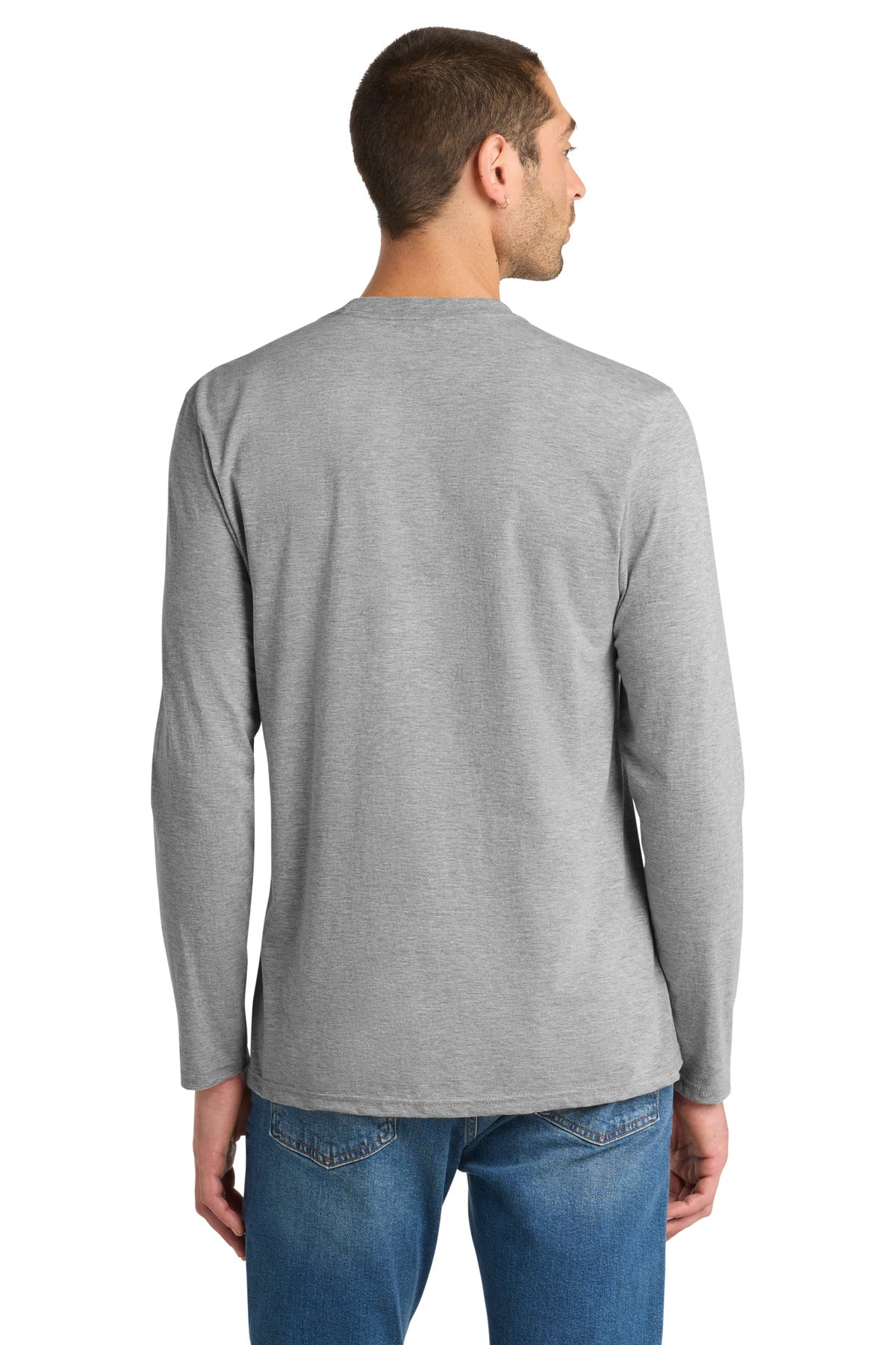 District Very Important Tee Long Sleeve. DT6200 - Light Heather Grey - back