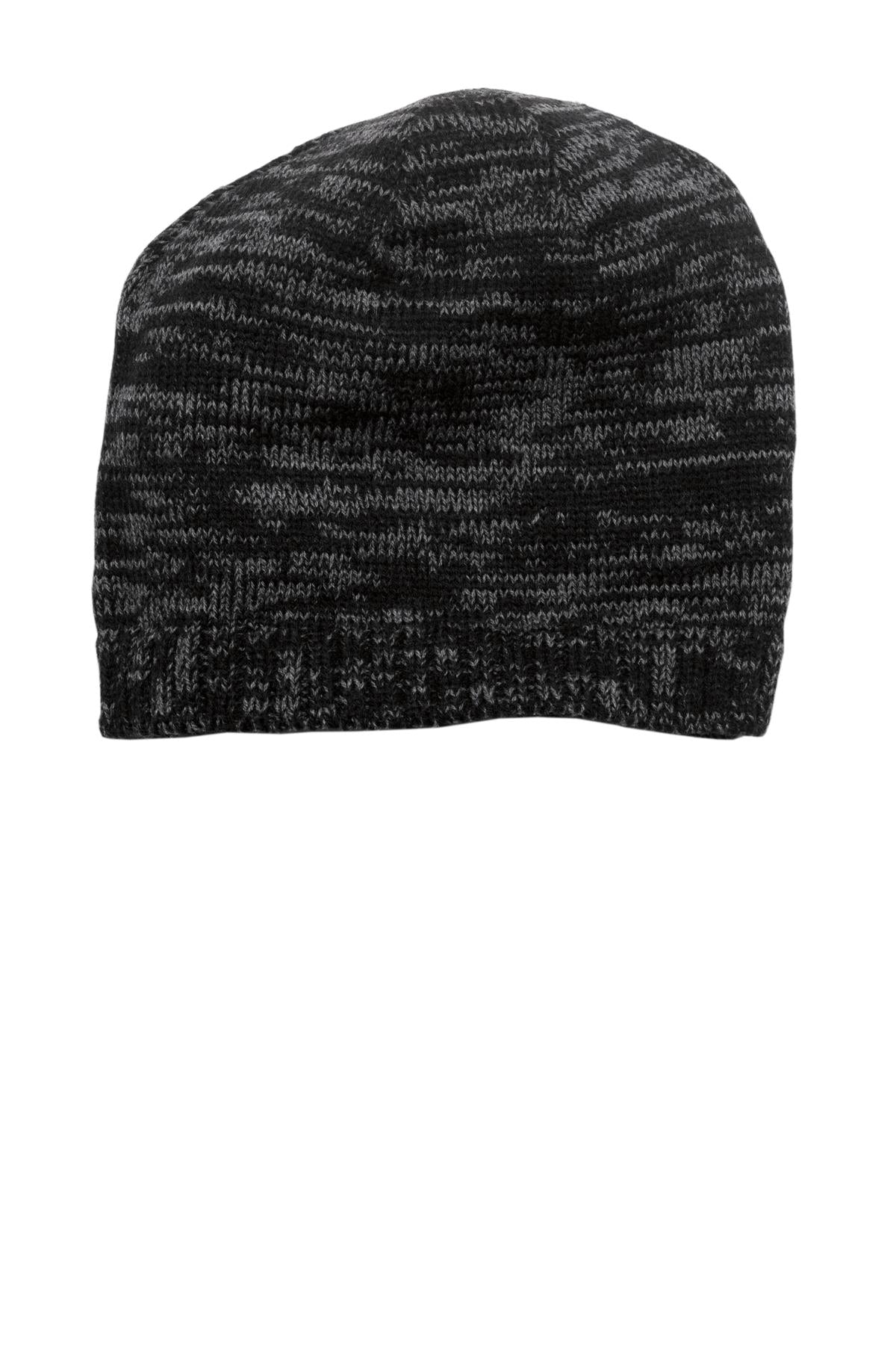 District Spaced-Dyed Beanie DT620 - Black/ Charcoal - front
