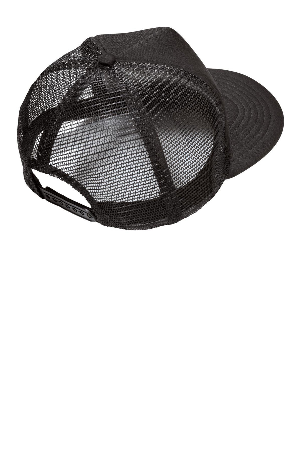 District Flat Bill Snapback Trucker Cap. DT624 - Black - back