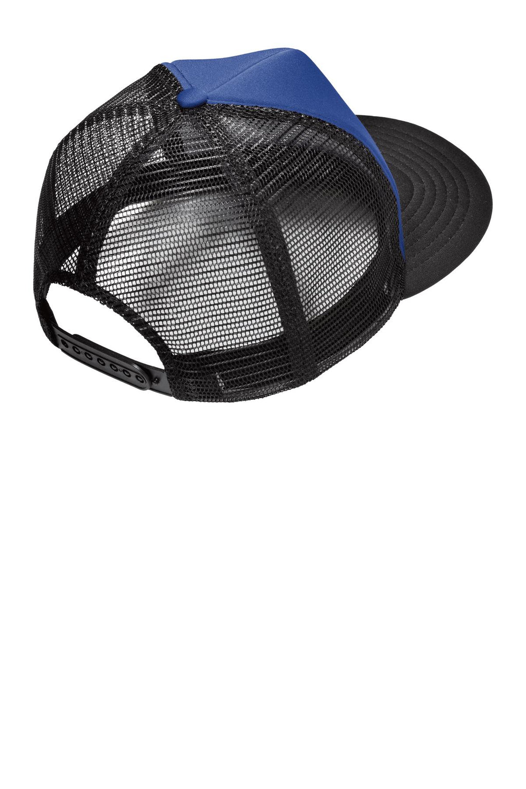 District Flat Bill Snapback Trucker Cap. DT624 - Royal - back