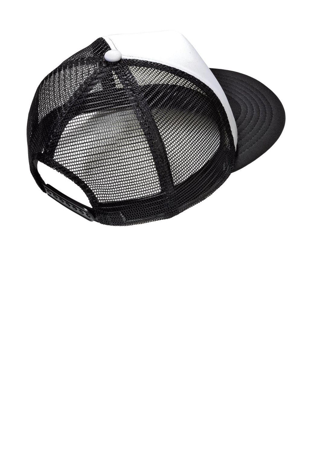 District Flat Bill Snapback Trucker Cap. DT624 - White - back