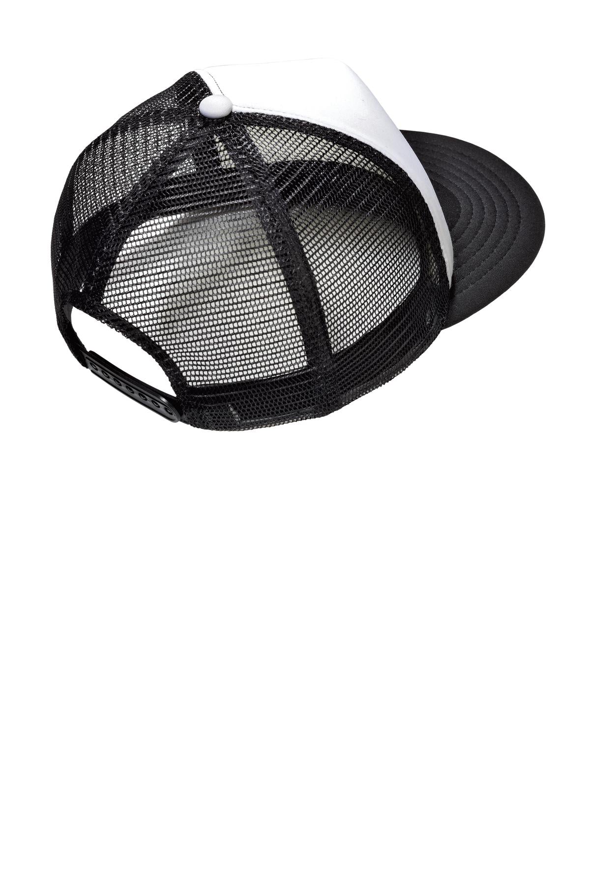 District Flat Bill Snapback Trucker Cap. DT624 - White - back
