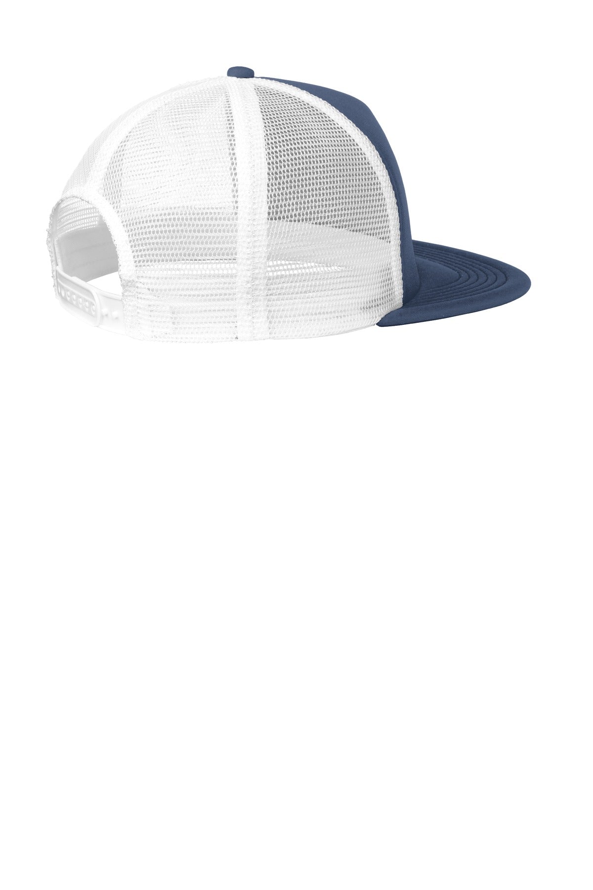 District Flat Bill Snapback Trucker Cap. DT624 - New Navy - back