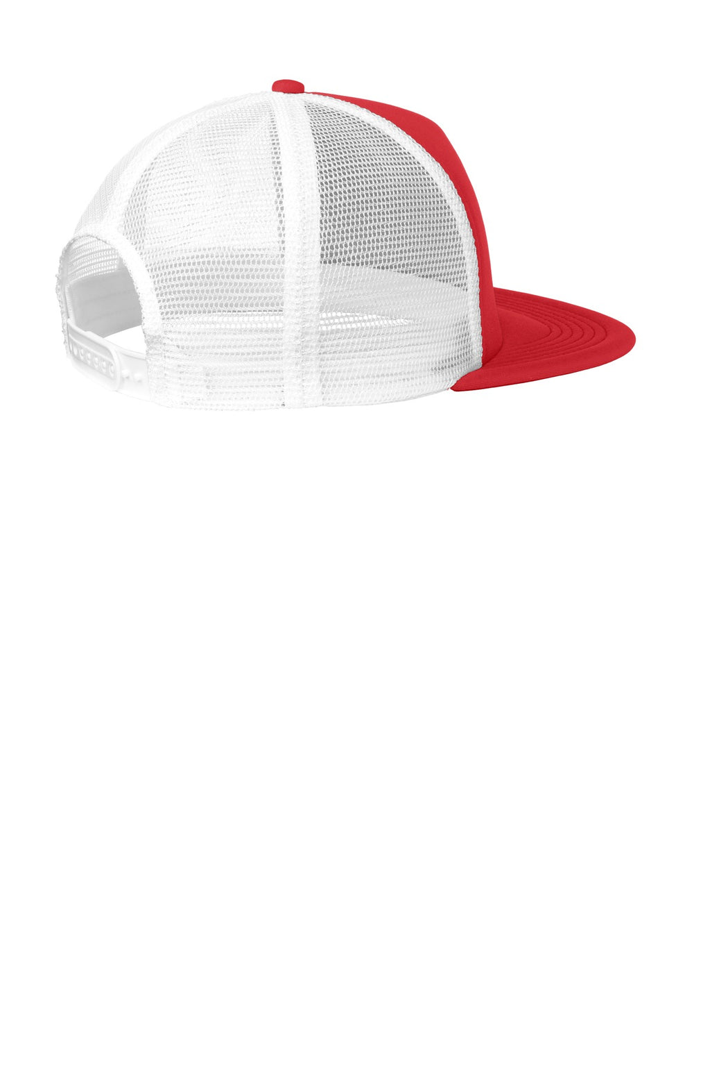 District Flat Bill Snapback Trucker Cap. DT624 - New Red - back