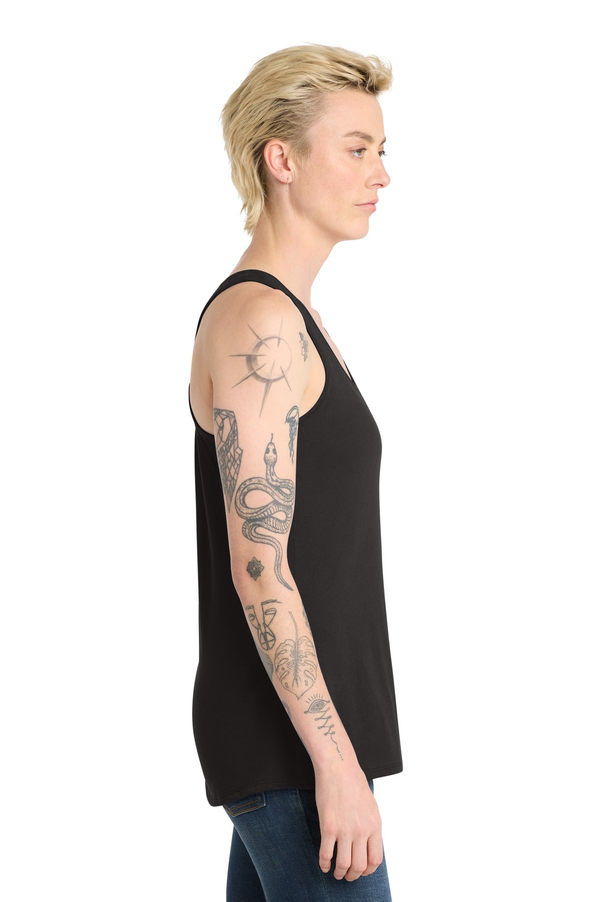 District Women's V.I.T. Racerback Tank     DT6302 - Black - side