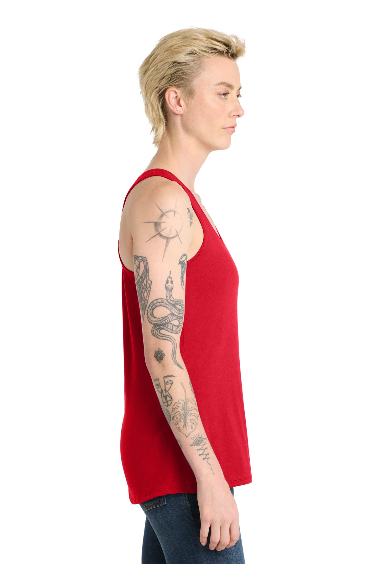 District Women's V.I.T. Racerback Tank     DT6302 - Classic Red - side