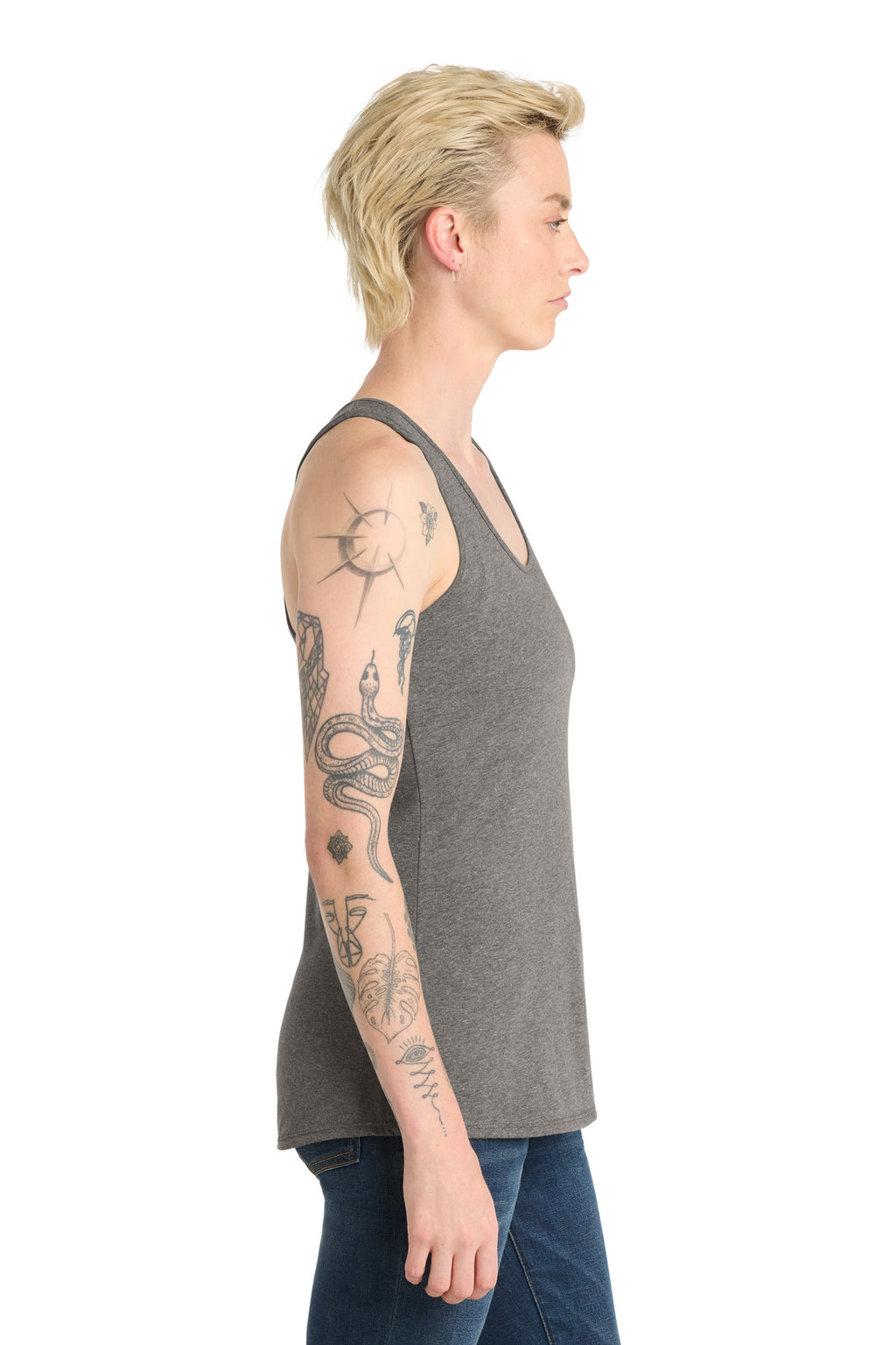 District Women's V.I.T. Racerback Tank     DT6302 - Grey Frost - side