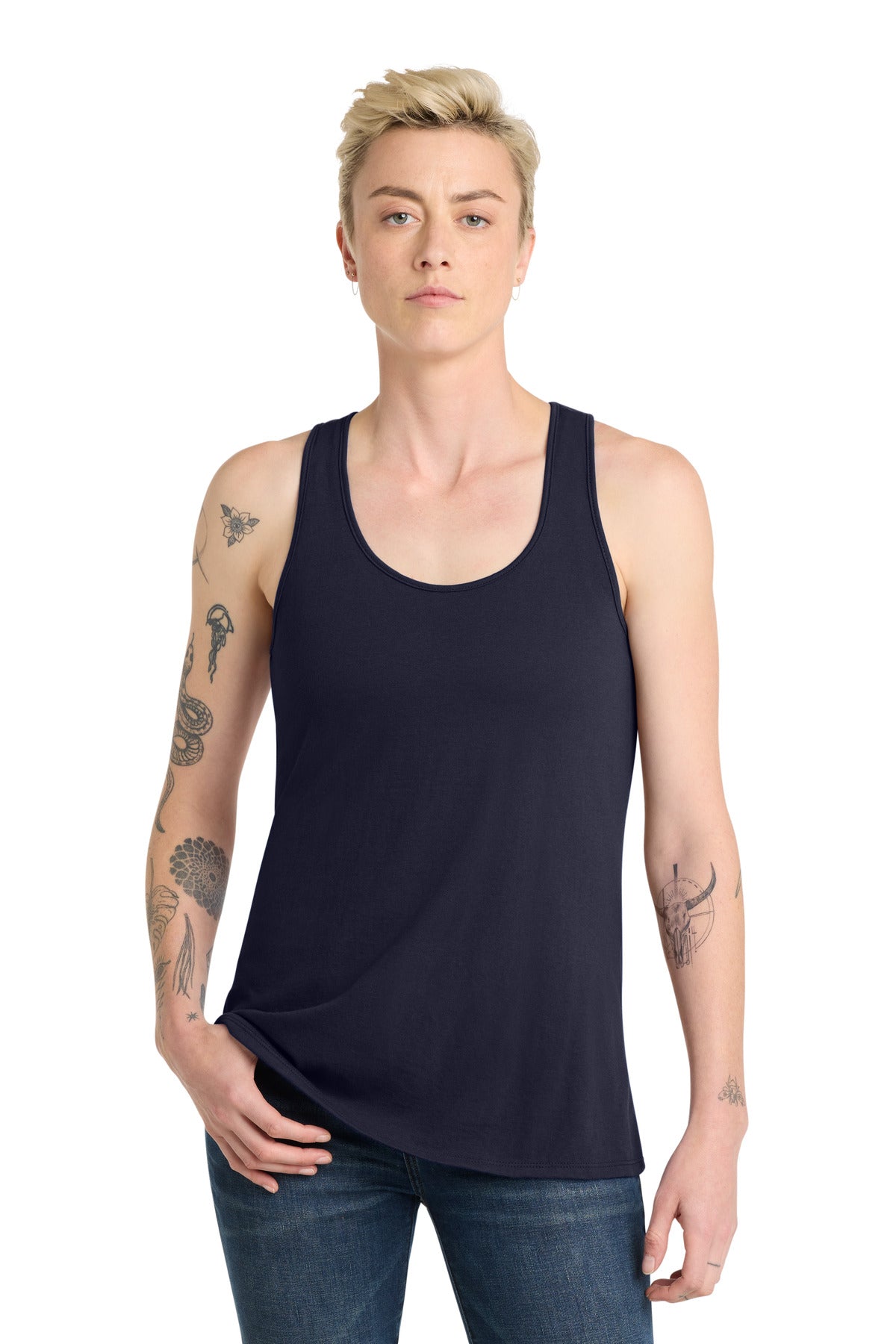 District Women's V.I.T. Racerback Tank     DT6302 - New Navy - front