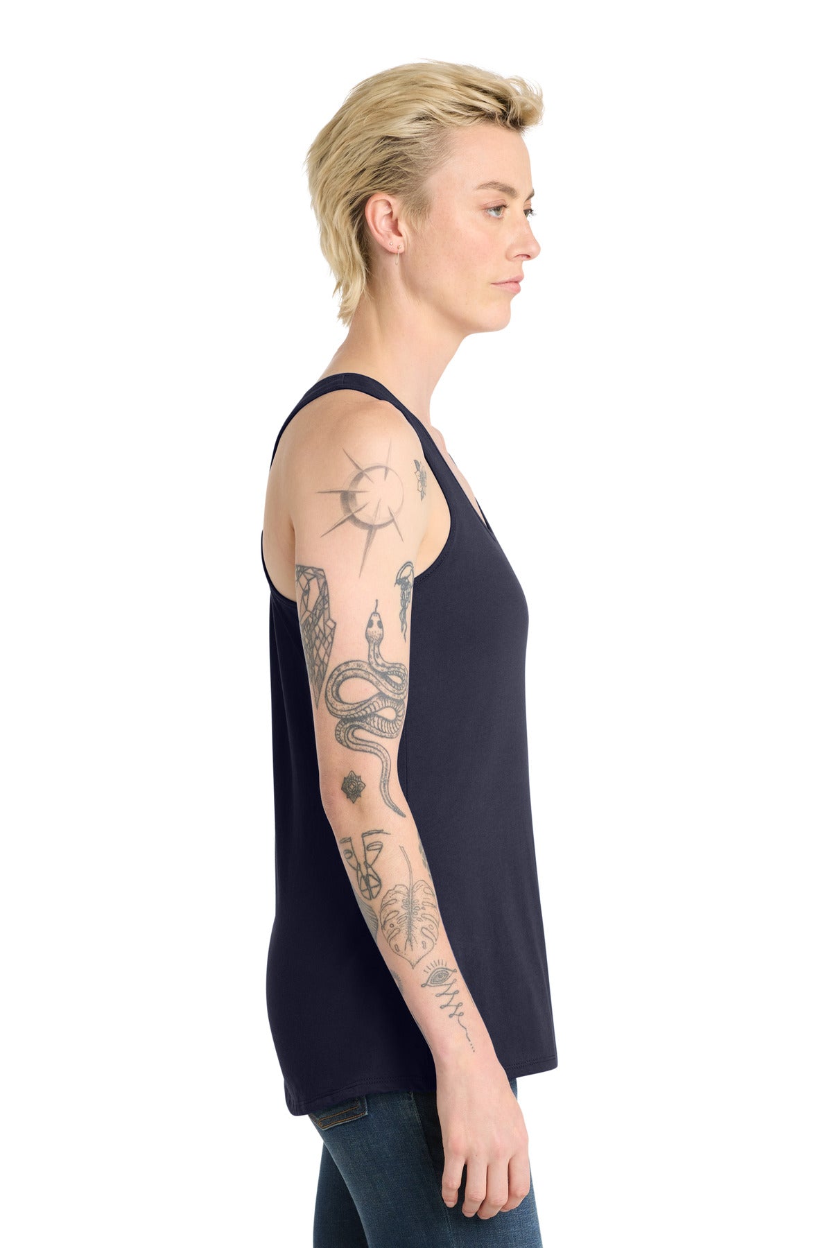 District Women's V.I.T. Racerback Tank     DT6302 - New Navy - side