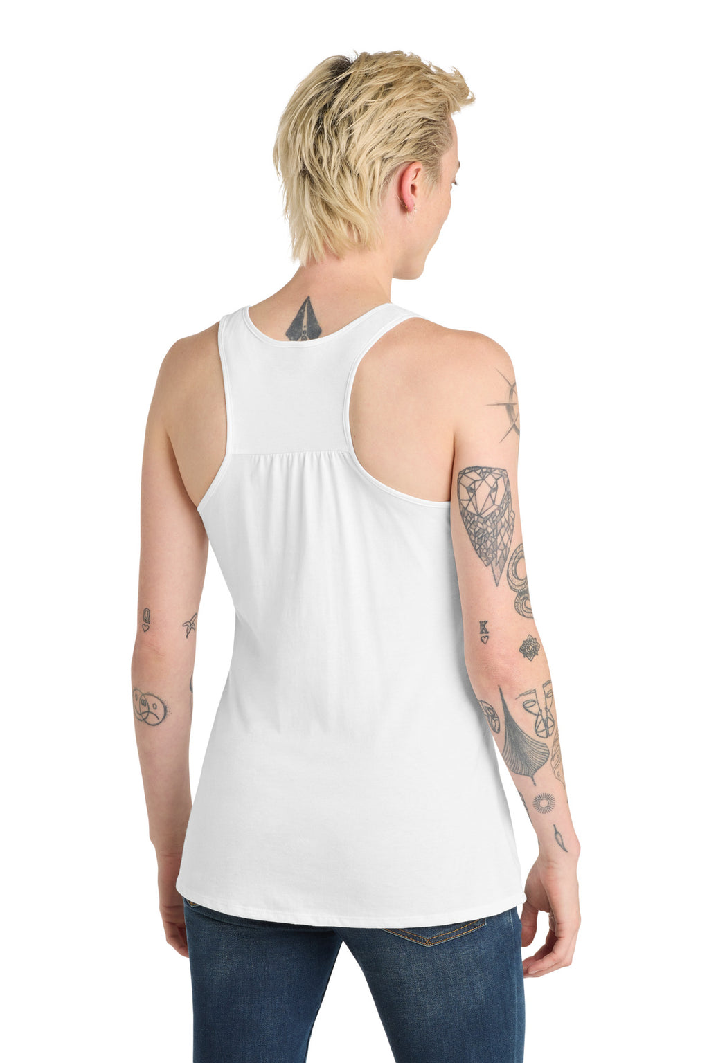 District Women's V.I.T. Racerback Tank     DT6302 - White - back