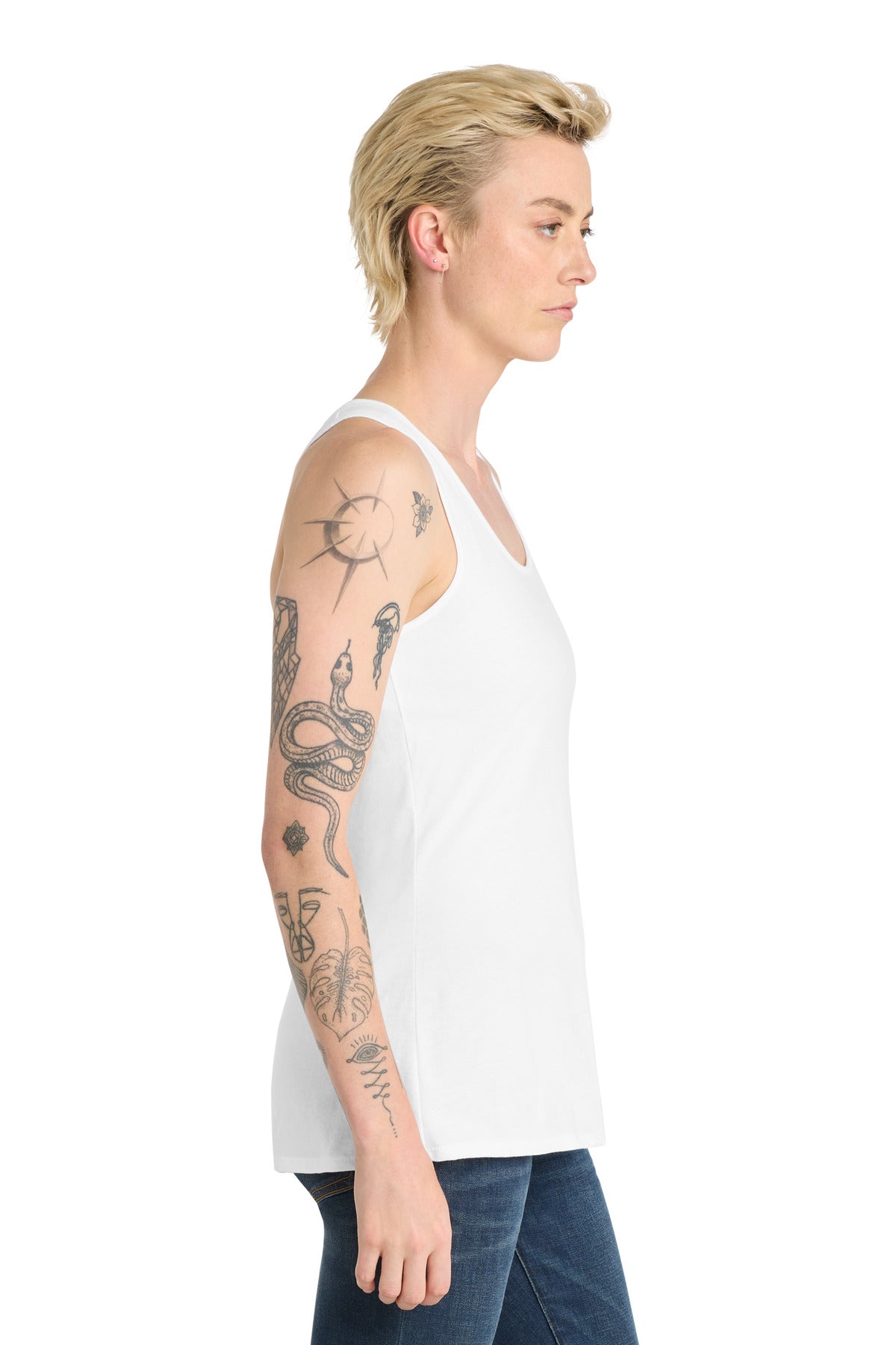 District Women's V.I.T. Racerback Tank     DT6302 - White - side