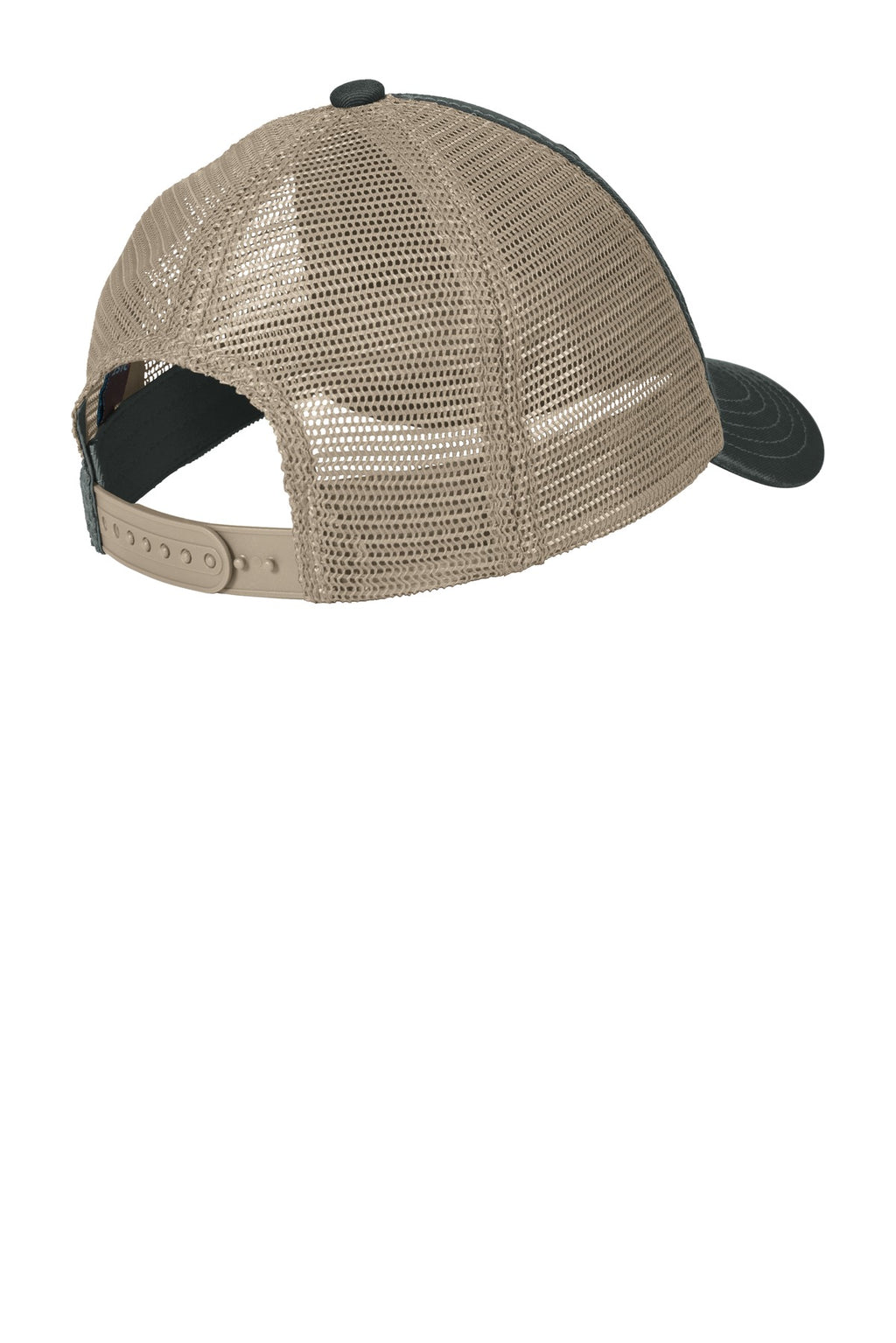 District Super Soft Mesh Back Cap. DT630 - Black/ Khaki - back