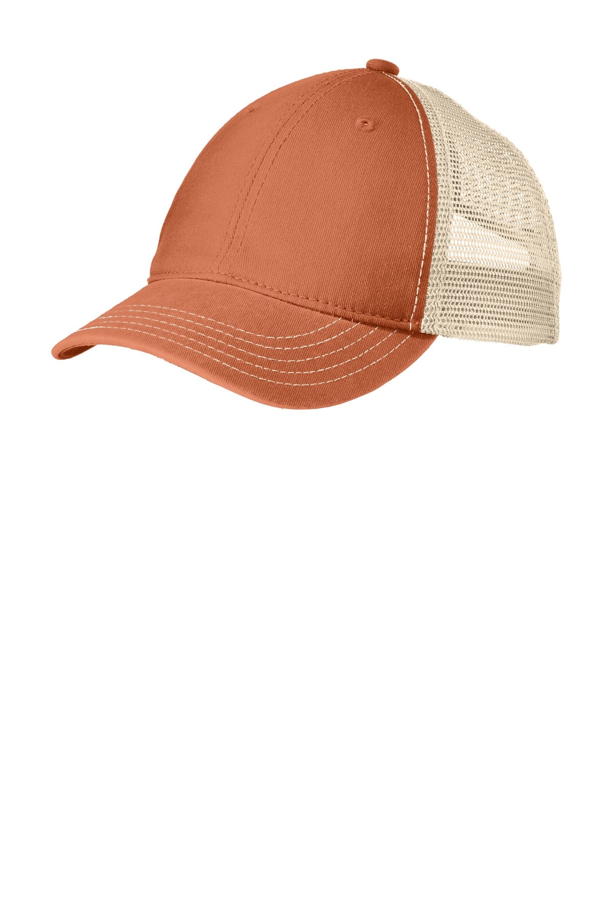 District Super Soft Mesh Back Cap. DT630 - Burnt Orange/ Stone - front