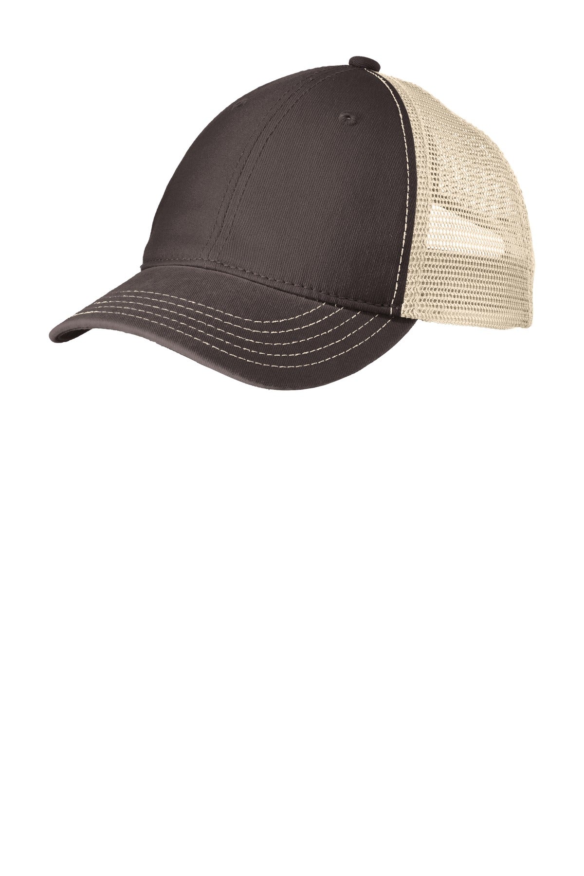 District Super Soft Mesh Back Cap. DT630 - Chocolate Brown/ Stone - front