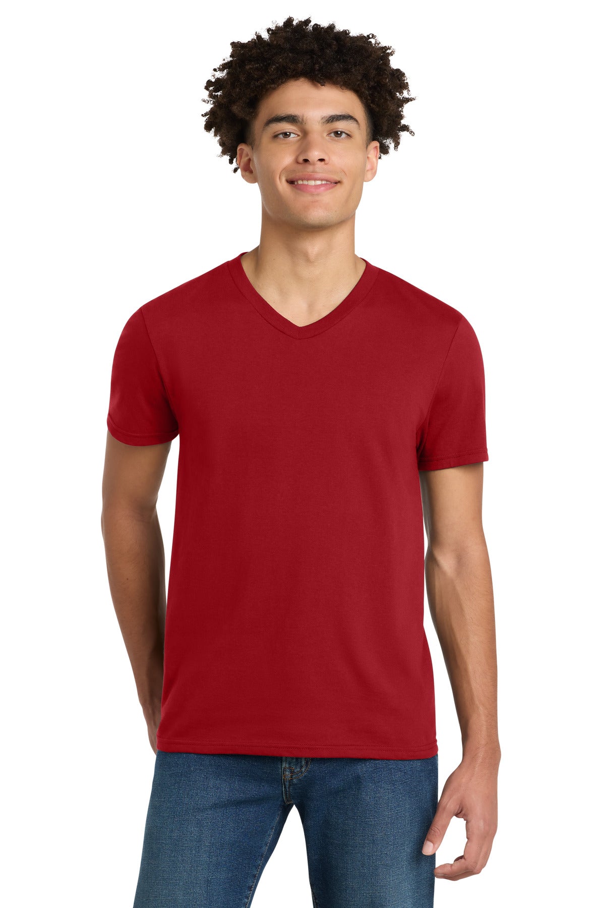 District Very Important Tee V-Neck. DT6500 - Classic Red - front