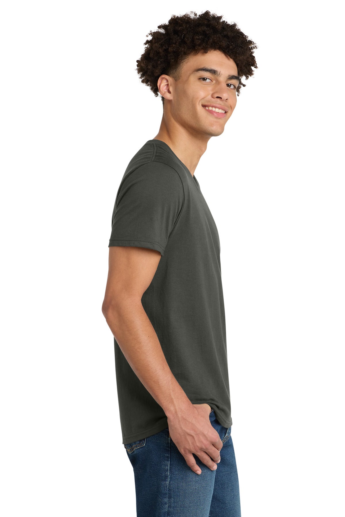 District Very Important Tee V-Neck. DT6500 - Deepest Grey - side