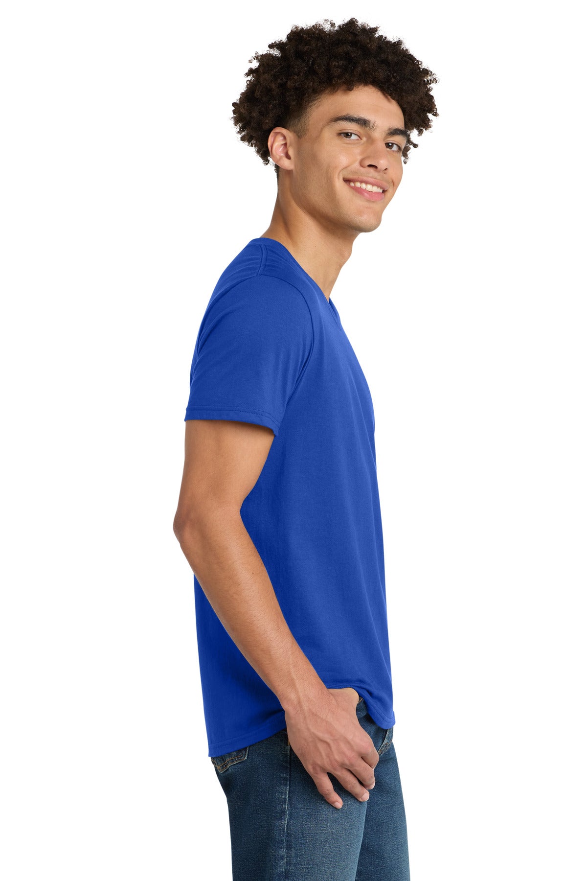 District Very Important Tee V-Neck. DT6500 - Deep Royal - side