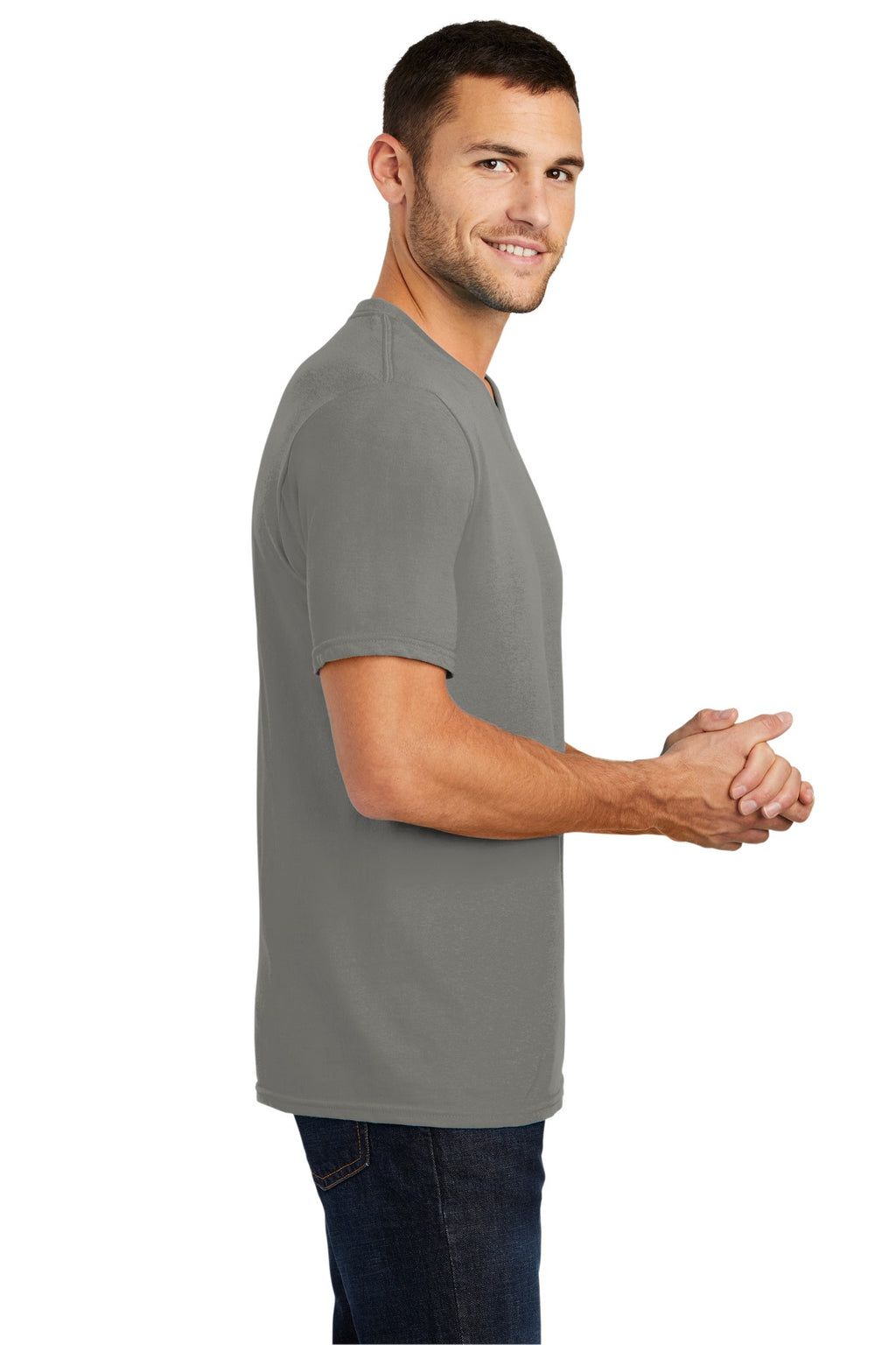 District Very Important Tee V-Neck. DT6500 - Grey - side