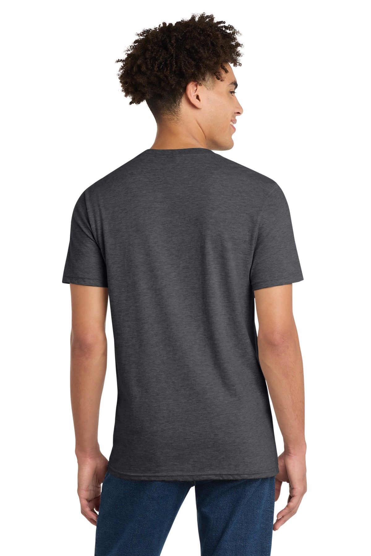 District Very Important Tee V-Neck. DT6500 - Heathered Charcoal - back
